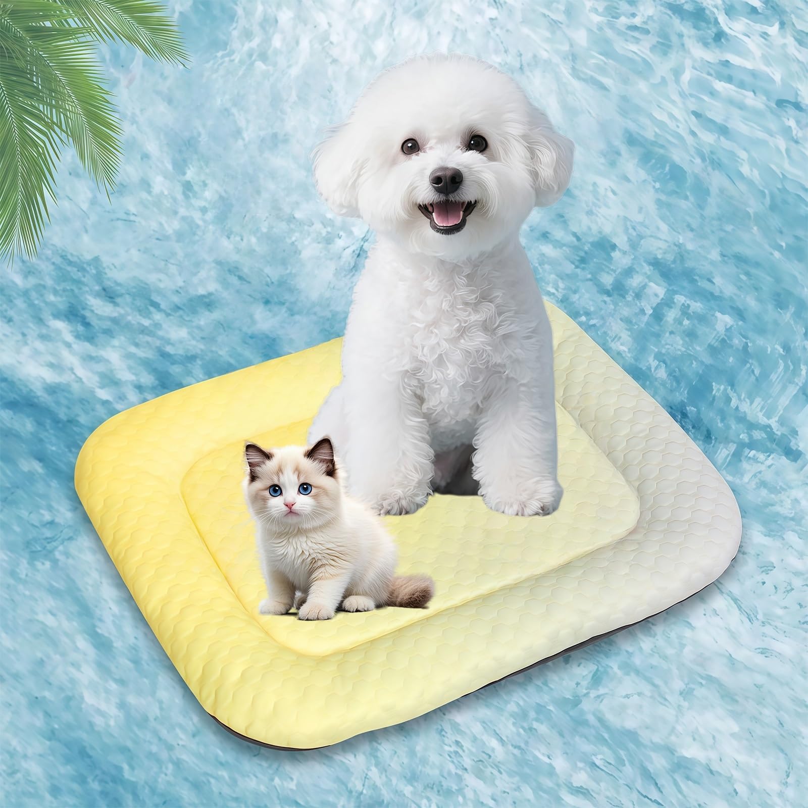 Tapis rafraîchissant en soie glacée de qualité pour animaux M