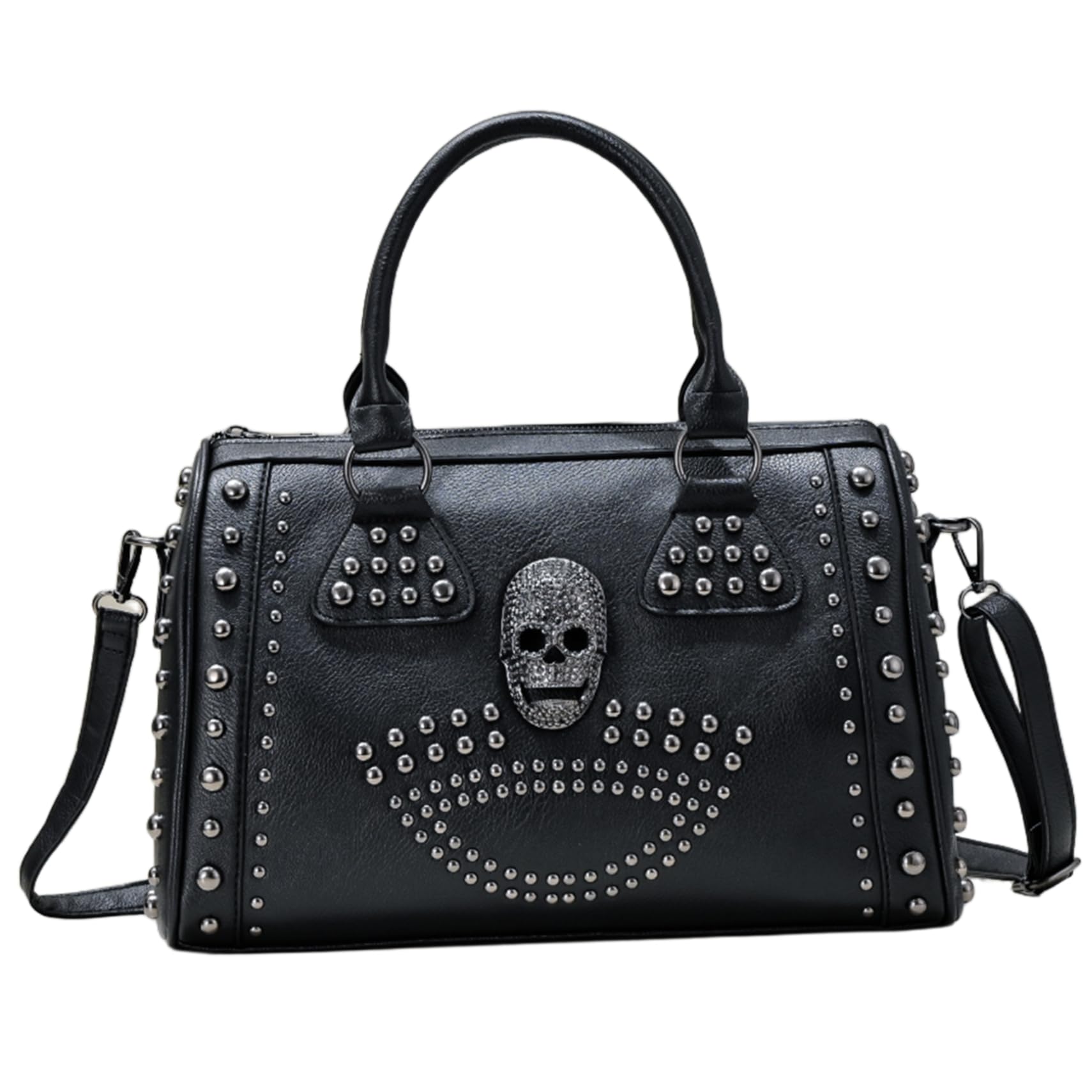 Sac de capacité Skull clouté aux finitions soignées pour style dark chic - 8