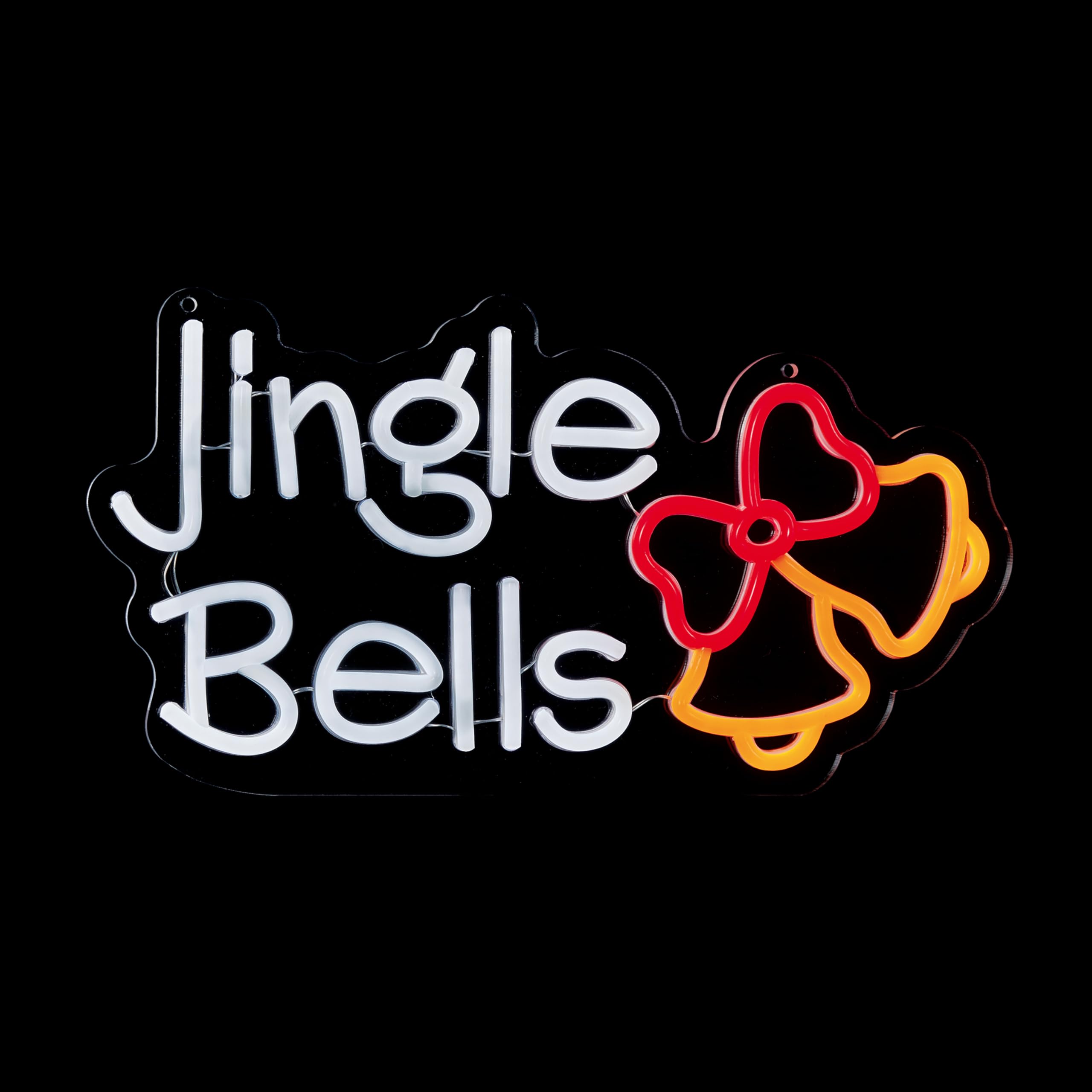 Premier 40cm Jingle Bells Freestanding and Hanging LED Neon Effect Sign – Festive Christmas Decoration with Warm Glow