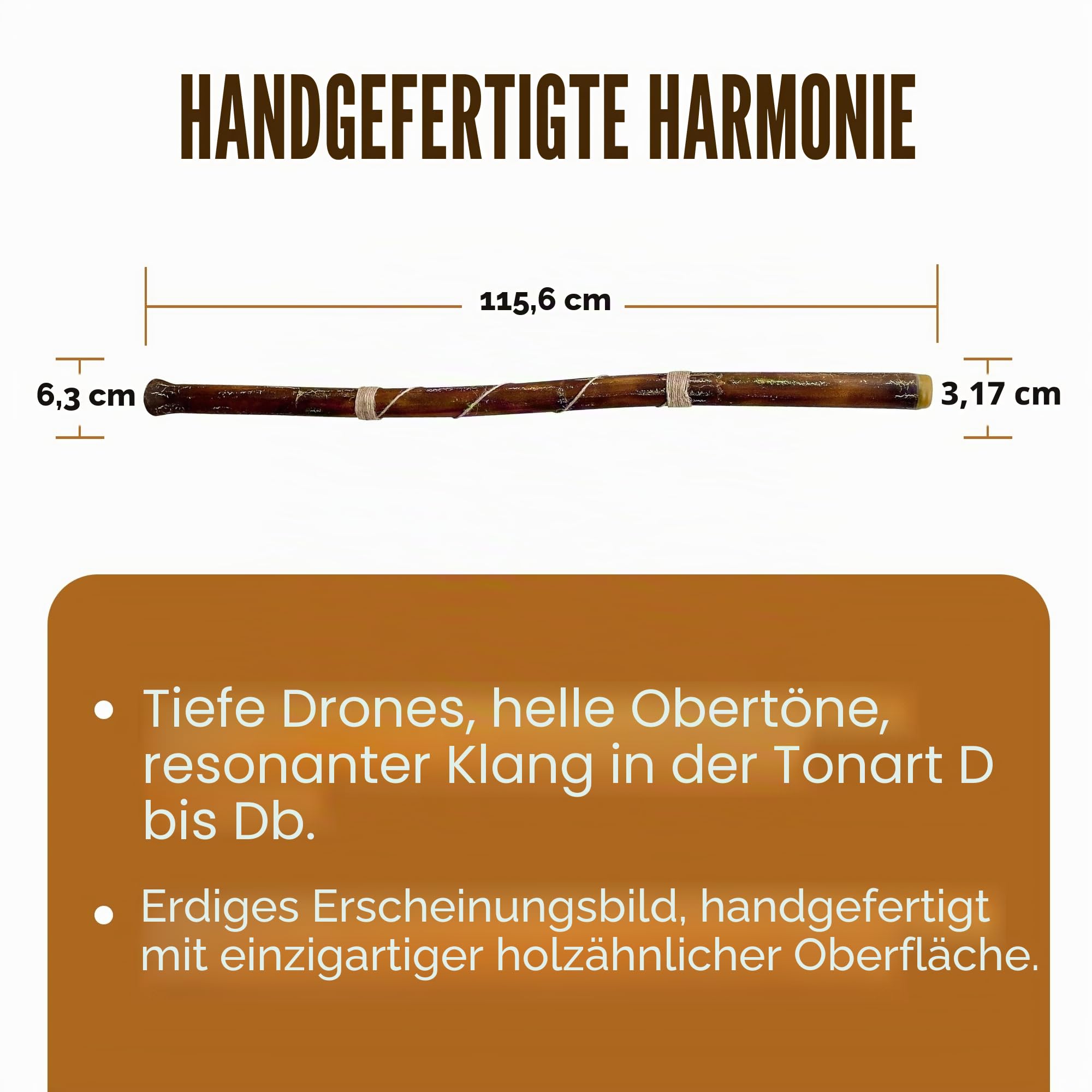 World Percussion USA Handgefeuertes modernes Didgeridoo - Mundstück aus Bienenwachs