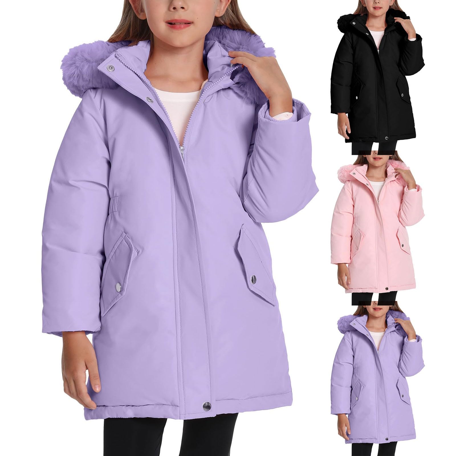 Mädchen Winterjacke Mit Kapuze - Warme Daunenjacke Für Kinder 110-160 Cm