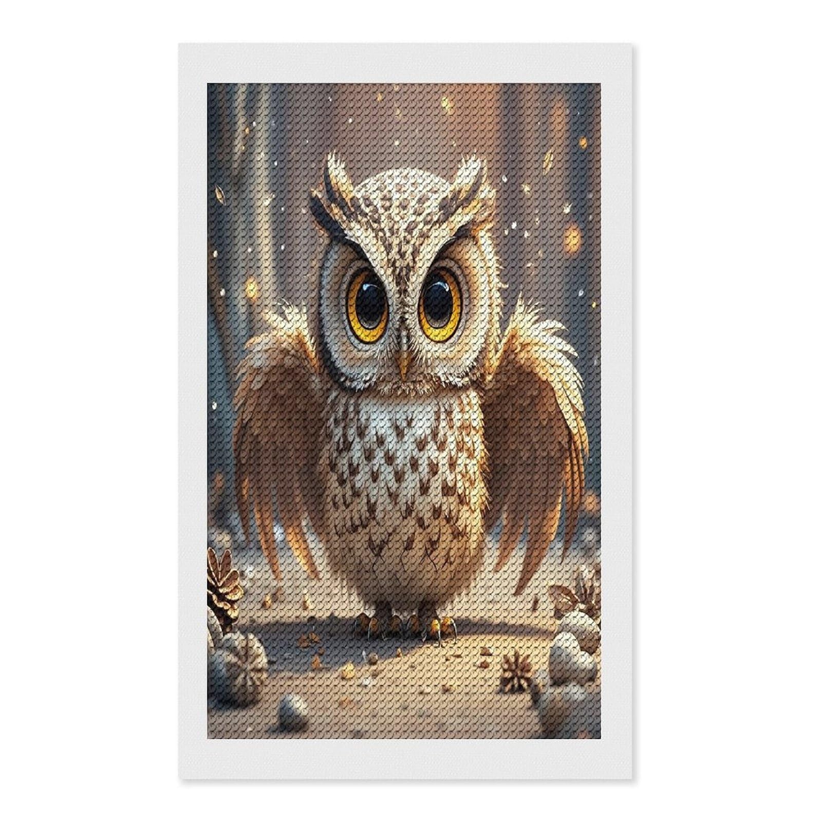 FekiLoot Cute Owl Diamond Painting Kits for Adults Full Round Drill Diamond Art Kits for Beginners 5D DIY Diamond Dots Paintings Diamonds Pictures Gem Art Home Wall Decor 12"x20"