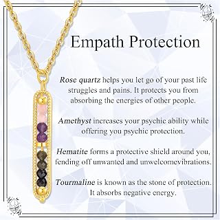 JoycuFF Crystal Necklaces for Women Energy Healing Stone Necklaces for Women Anxiety Relief Empath Protection New Beginnings Protection Spiritual Jewelry