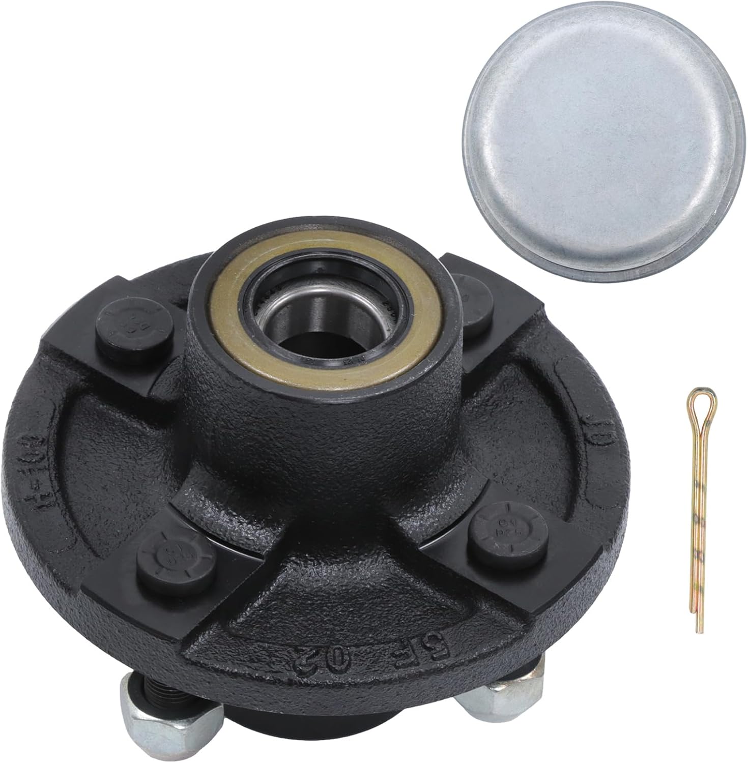 GXYWADY Pre-Assembled 4 on 4 Inch Trailer Hub Kit with Trailer Bearing Kit Replacement for 2000 lbs 1 Inch Spindle