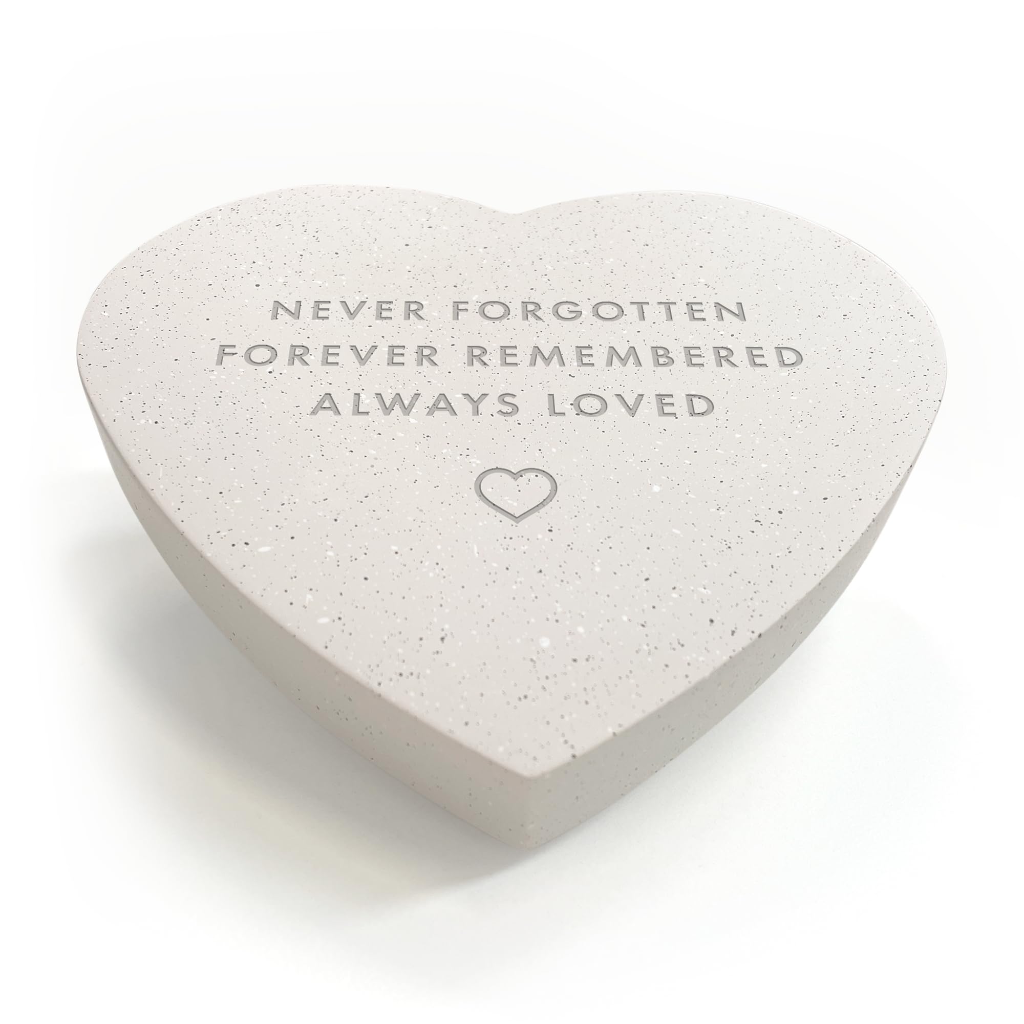 The Lovely Keepsake Company Always Loved "Always Loved" Engraved Resin Heart Grave Marker | "Never Forgotten, Forever Remembered" Memorial Plaque | Weatherproof Cemetery & Garden Tribute | Heartfelt Remembrance Stone