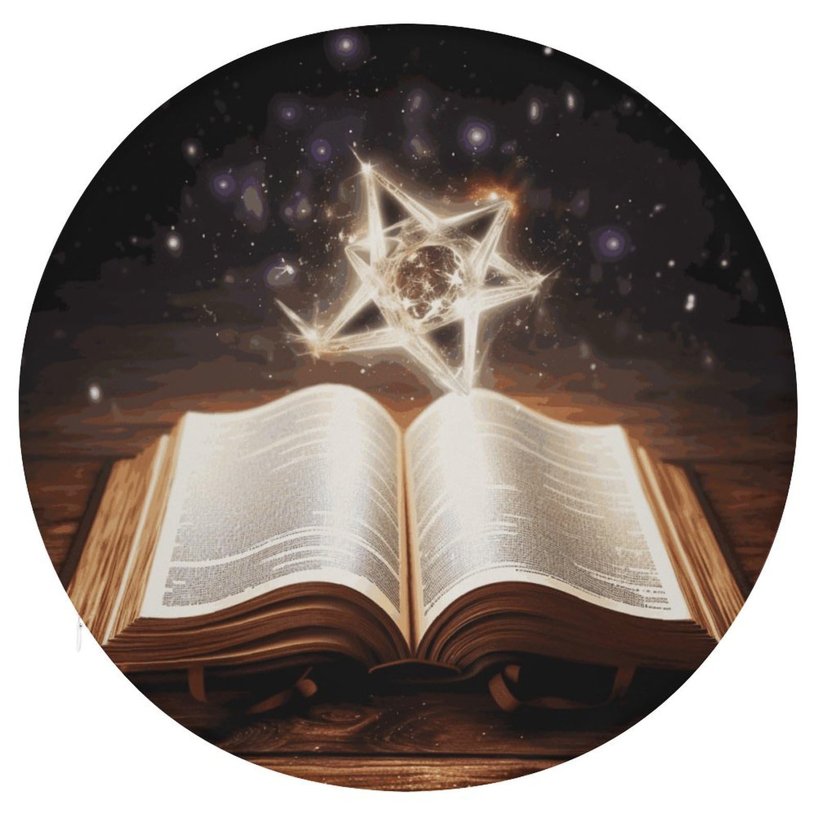 Wsoihfec Style Magic Book Seat Cushion Round Chair Pad