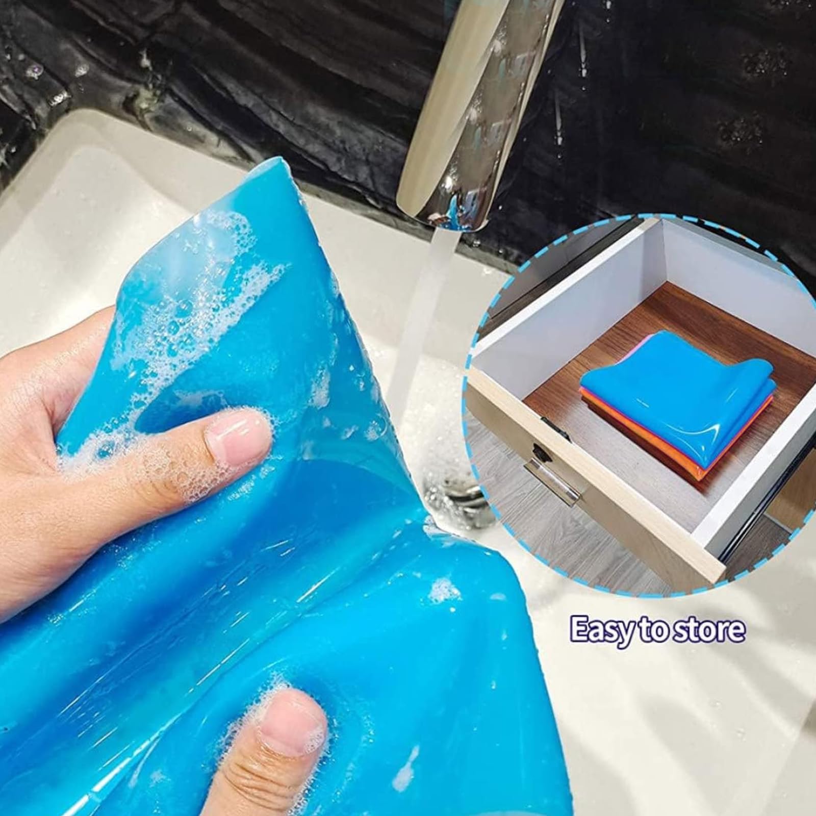 HENGBIRD Set 3 Tappetini Silicone 40x30cm - Tovagliette Merenda Lavabili, Antiaderenti - Foto 11