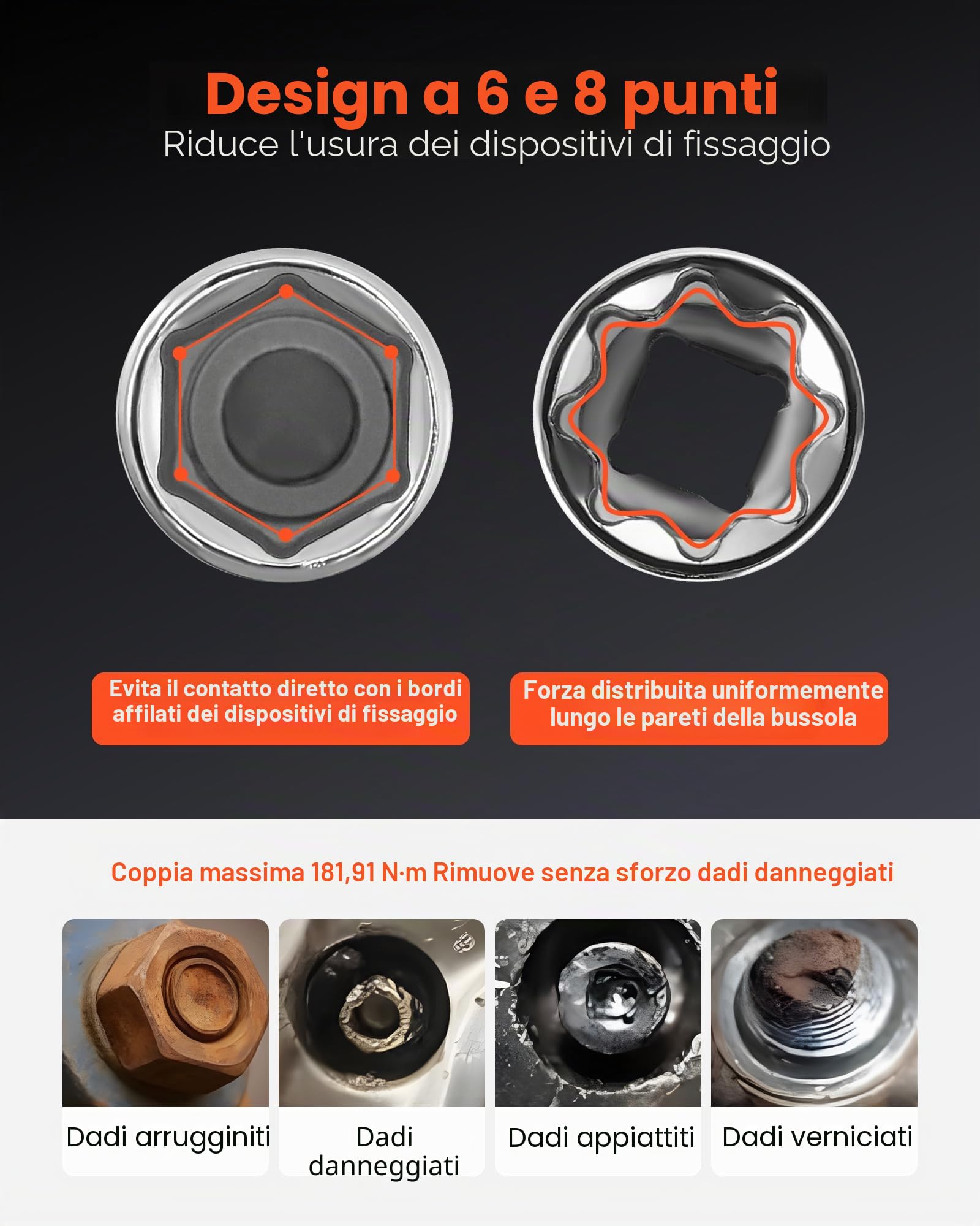 VEVOR Set di Bussole, 39 Pezzi, Set di Bussole e Cricchetti da 9,5 e 6,4 mm, SAE e Metriche, Utensili Meccanici con Chiave a Cricchetto, Custodia Accessori, Acciaio Legato CR-V, per Riparazioni Auto