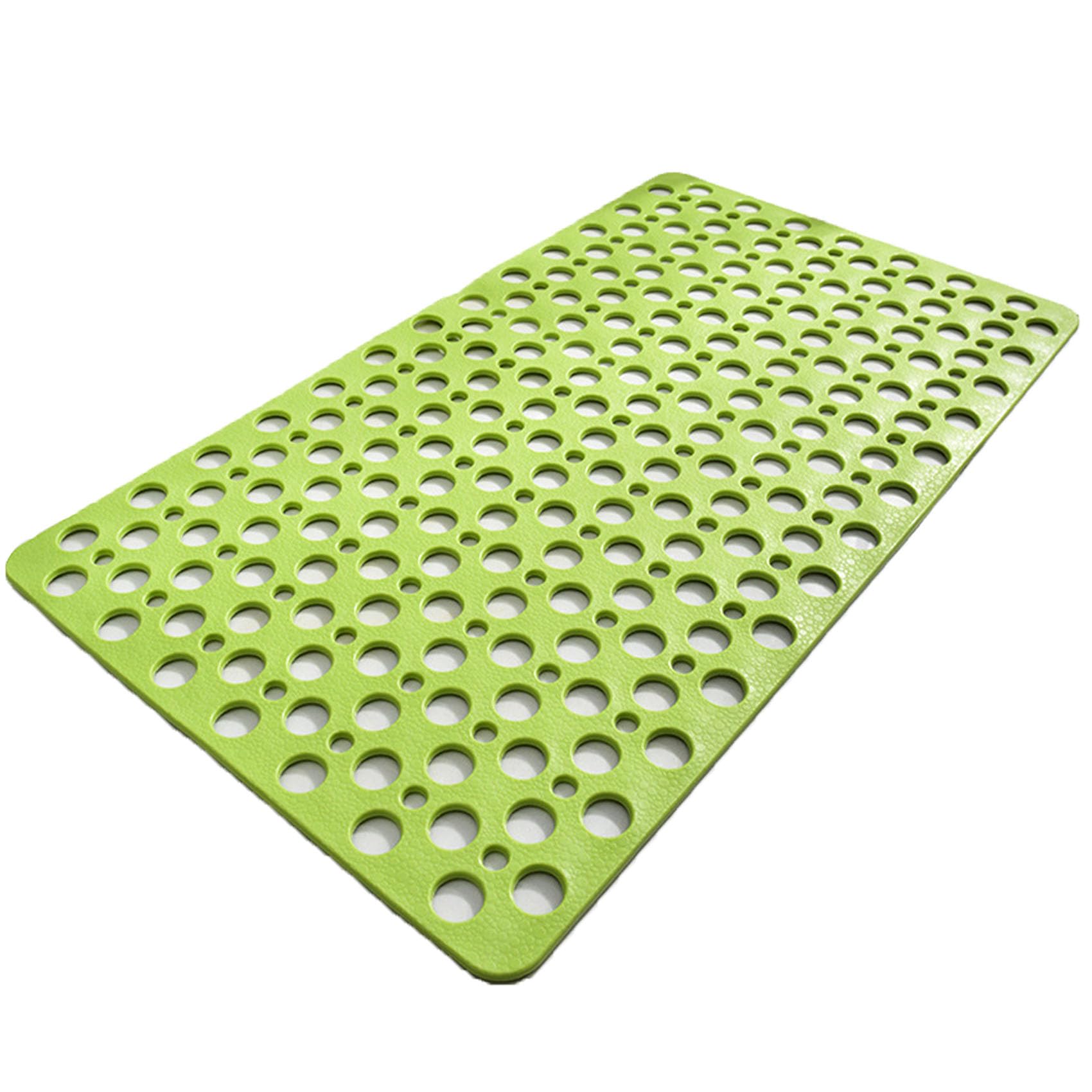 Bath Mat, Non Slip Shower Mat with Strong Suction Cups, Drain Holes and Secure Grip for Bathroom, Bath and Shower Use (Green,53 * 53cm)
