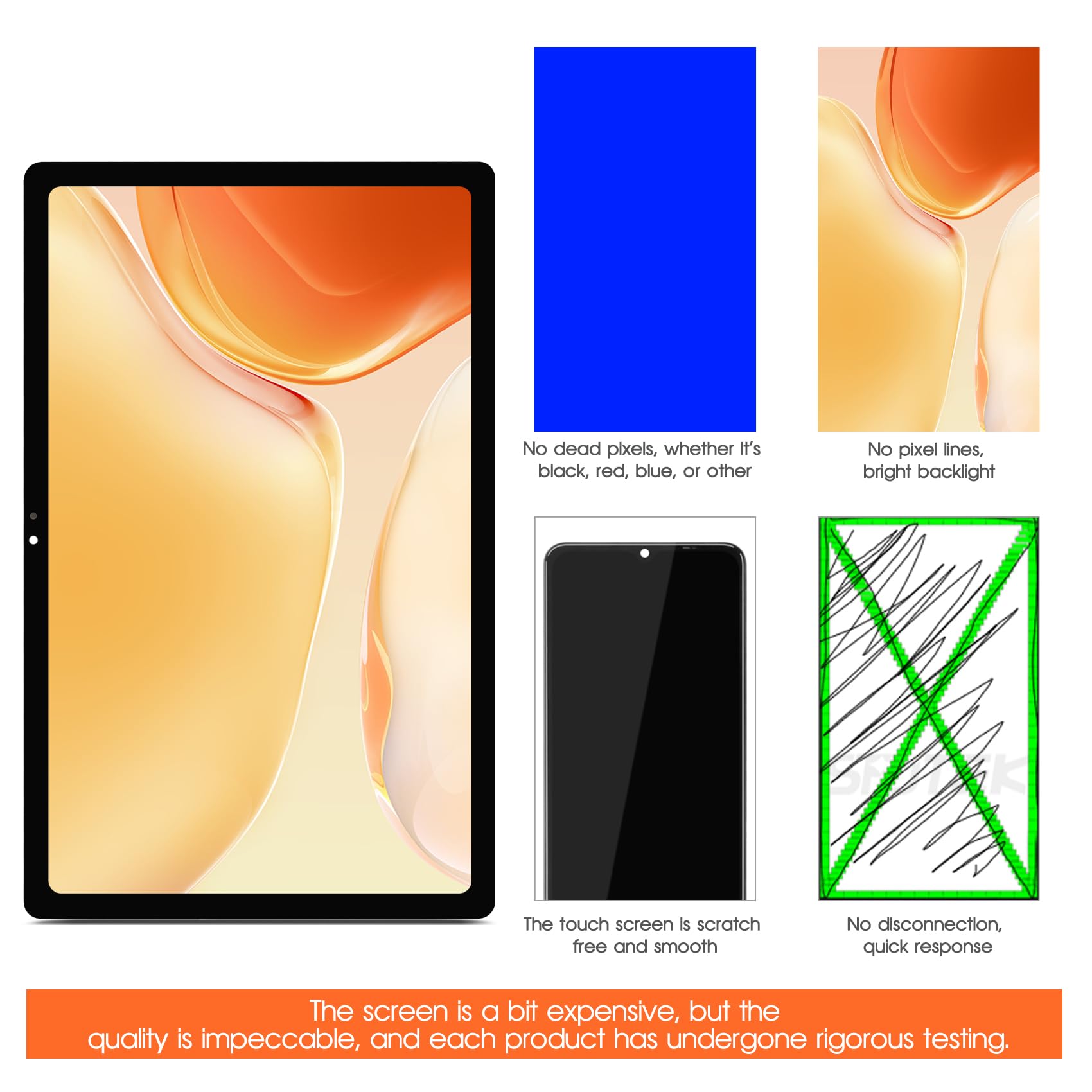 Schermo LCD per Samsung Galaxy Tab A7 T500 T505 LCD Display SM-T500 SM-T505 Touch Screen Digitalizzatore Assembly con Riparazione Kit (nero)