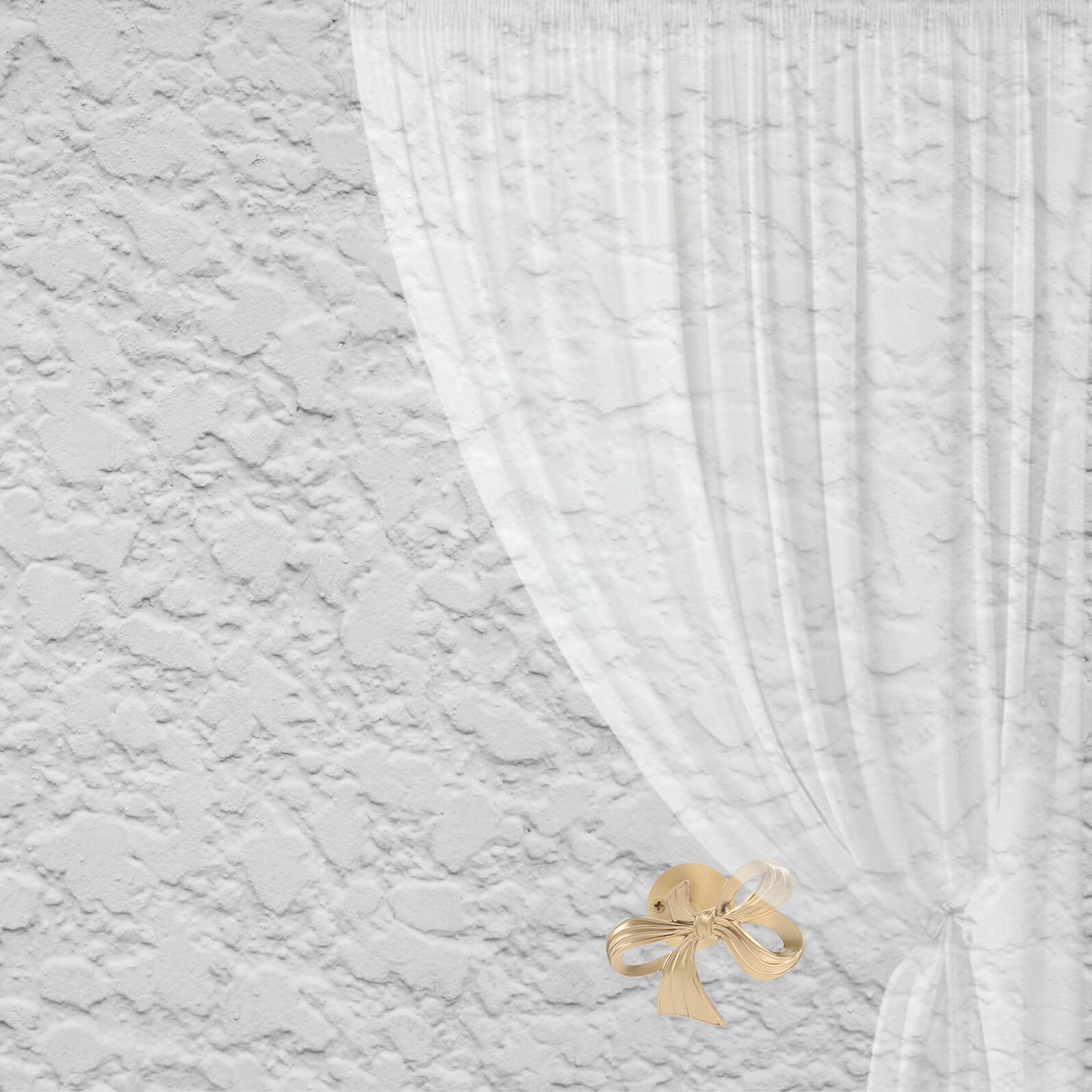 Crochets Muraux à Nœud en Laiton Doré Supports D’Embrasses de Rideaux Décoratifs Organiseurs Multifonctions pour Salon Chambre et Bureau Fixation Murale Élégante