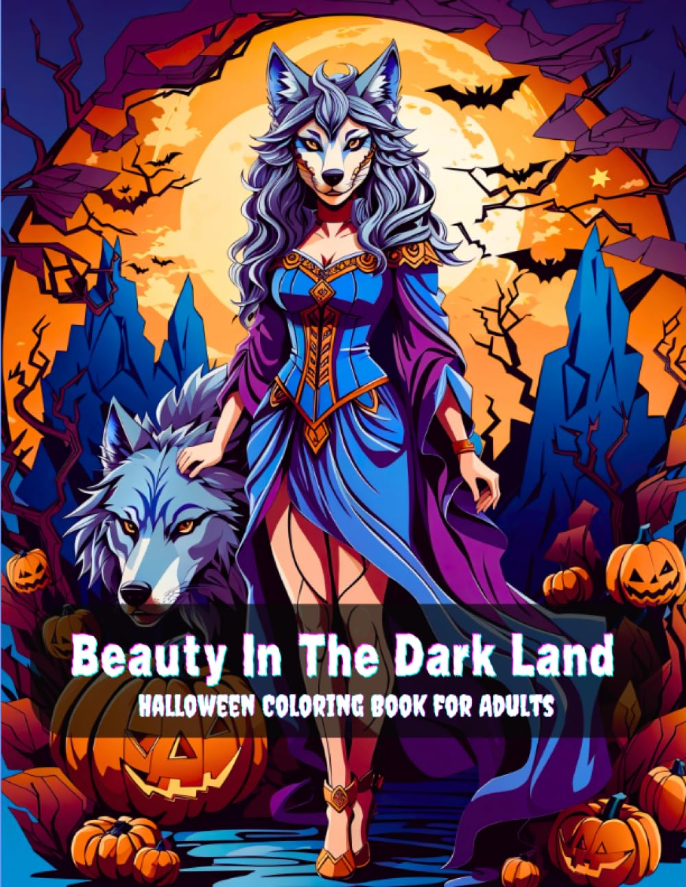Beauty In The Dark Land: Coloring Book For Adults: Enchanting Mystical Women and Haunting Landscapes For Unusual Coloring Experience