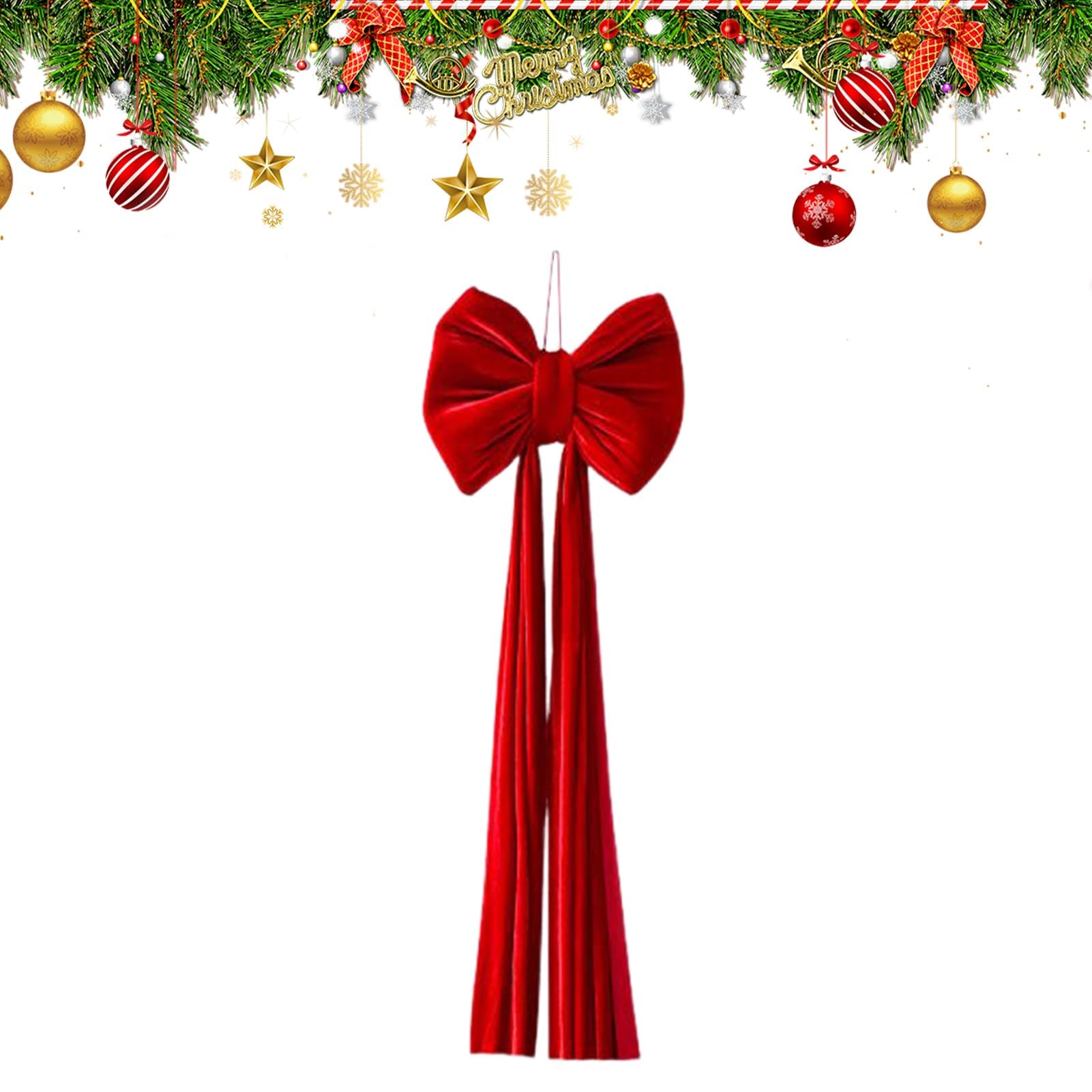 YRYRYW Fiocco per albero di Natale | Decorazioni ornamentali riutilizzabili - Fiocco di Natale gigante per albero | per ghirlanda per esterni, interni, porta di casa, scala anteriore, sfondo, vacanze,