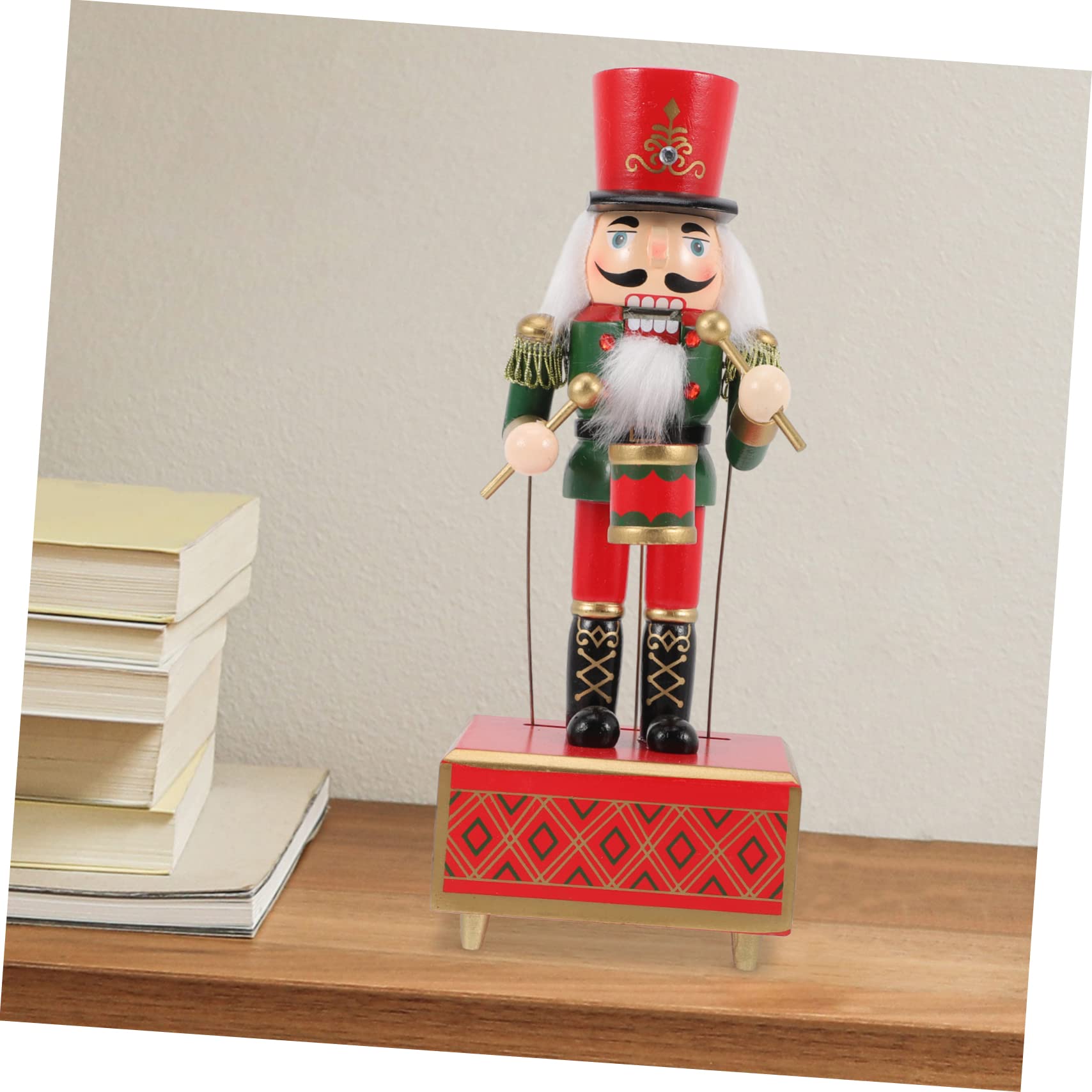 Ipetboom Carillon in Legno Schiaccianoci Natalizio Dipinto a Mano 32 Cm Musica, Decorazione Festiva per Casa, Ufficio e Scrivania, Bomboniera Regalo Natale