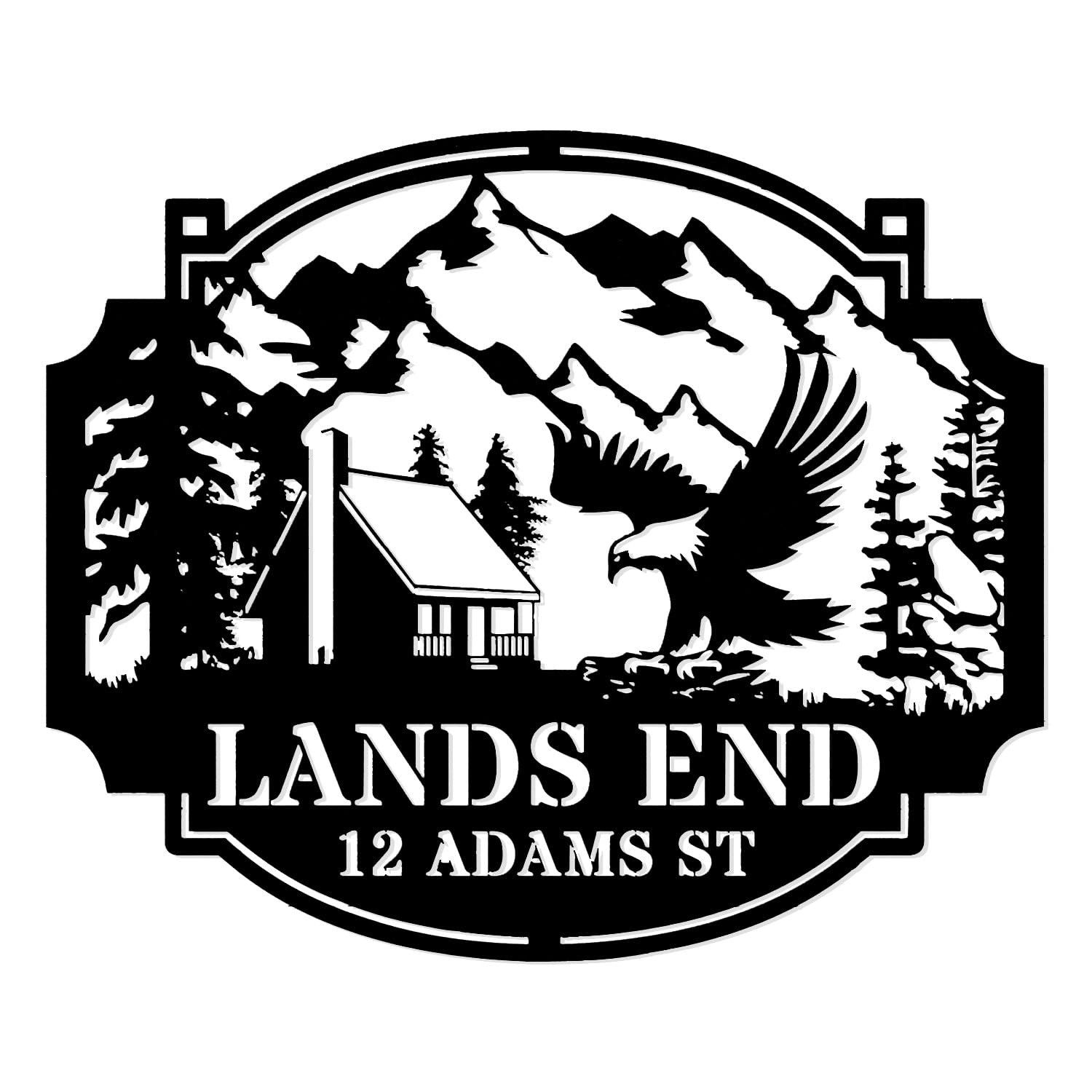 MeigoArt Personalized Family Cabin Sign, Custom Lodge Name Sign, Custom Cabin Metal Sign, Mountain Cabin, Lake Scene Sign, Metal Wall Art (Style-4)