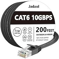 Vista 37 de Cable Ethernet Cat 6 de 50 pies, para exteriores e interiores de 10 Gbps compatible con red Cat7, cables de conexión LAN RJ45 de Internet, cable