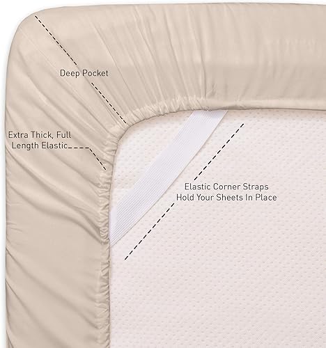 Miniatura 4 de Sweet Home Collection - Juego de sábanas tamaño Queen de 6 piezas de 1500 hilos de microfibra cepillada fina con bolsillos profundos, fundas de