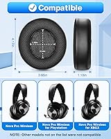 Vista 2 de Link Dream Almohadillas de gel de enfriamiento para Arctis Nova Pro con aislamiento de sonido inalámbrico de espuma viscoelástica de repuesto