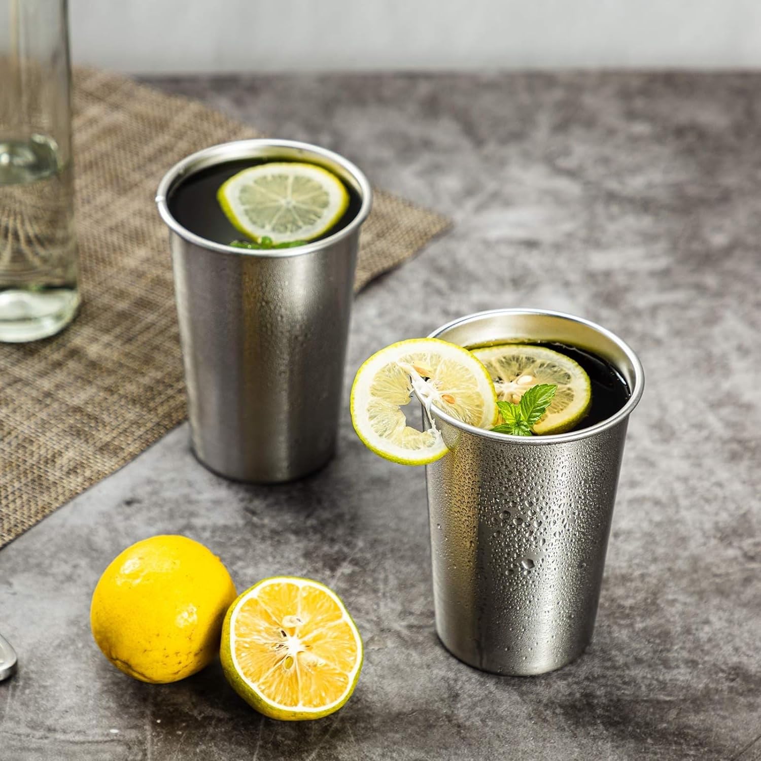 Set Bicchieri Inox 350 Ml Set Di 12 Bicchieri In Acciaio Inox Da 350ml - Bicchieri Metallici Per Bevande, Resistenti E Versatili Set Bicchieri Metallo Muxhel - Foto 7