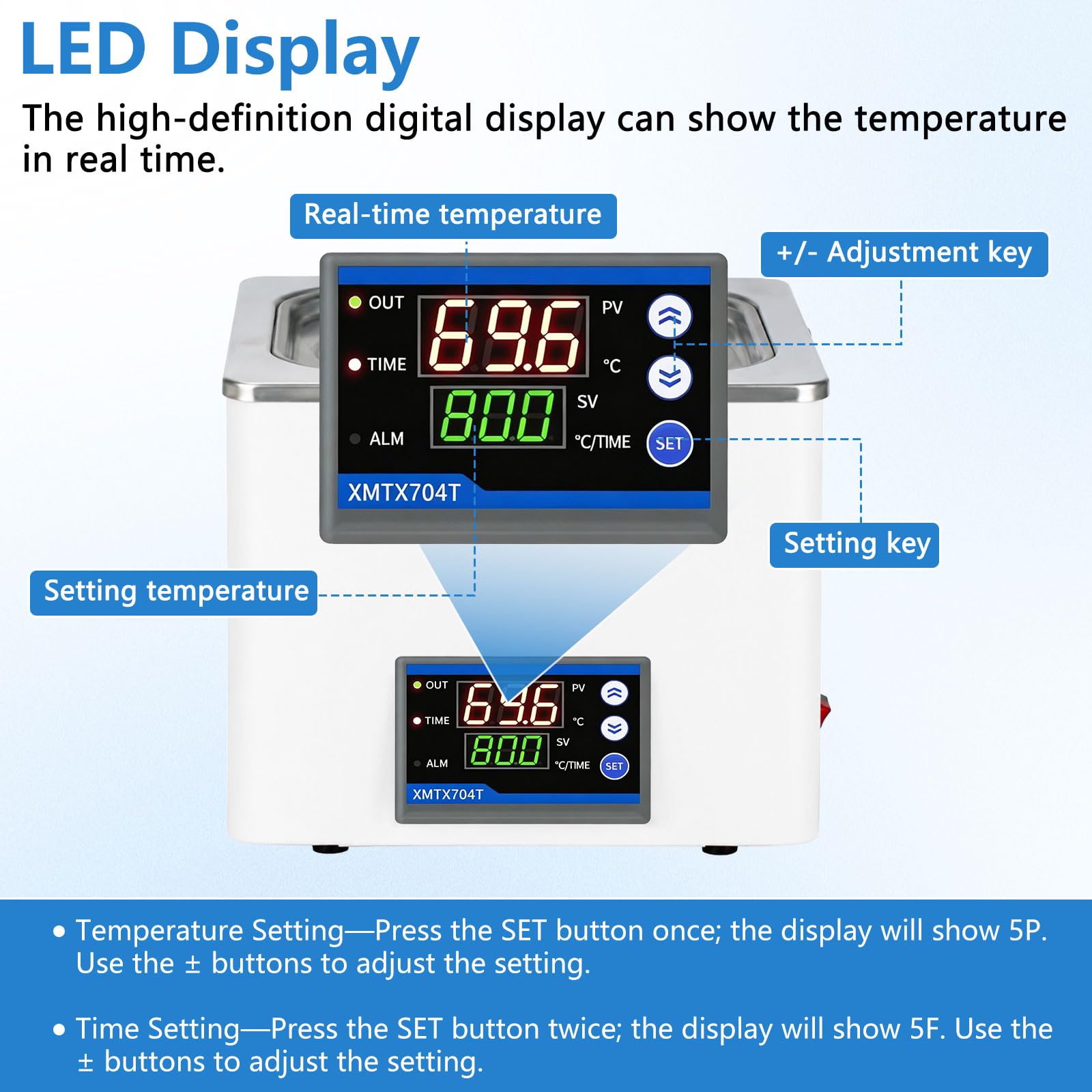 Bagno d'acqua da laboratorio da 350 W, 3 l