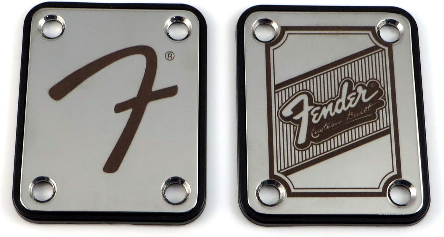 Nickel Guitar Neck Plate - Custom Engraved - Choose from 22 Designs and Serial Number