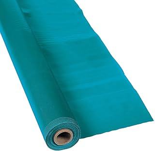 Fun Express Turquoise Plastic Tablecloth Roll - Party Supplies - 1 Piece