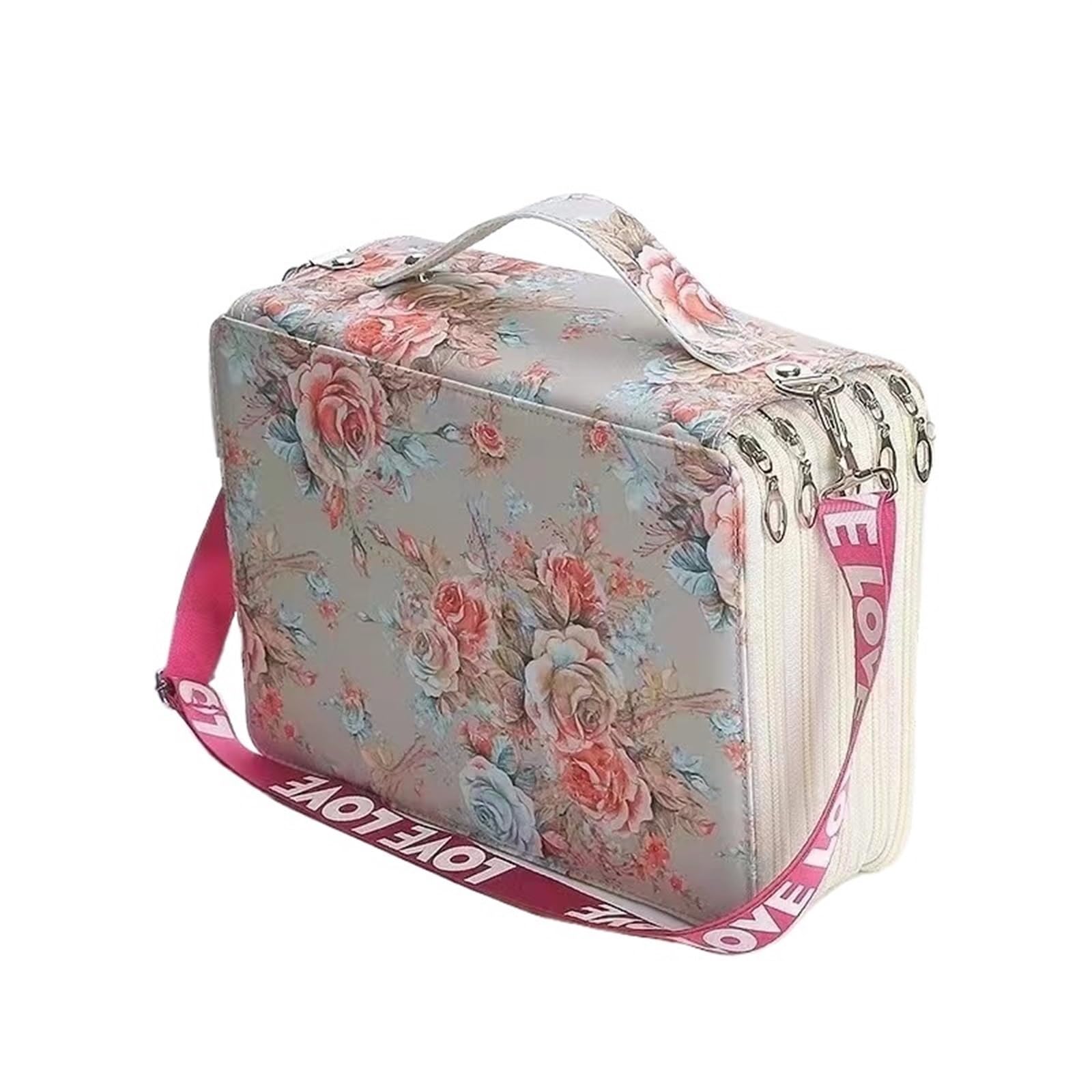 Colored Pencil Pouch Estuche for lápices con 200/252 Agujeros y Flores de Colores