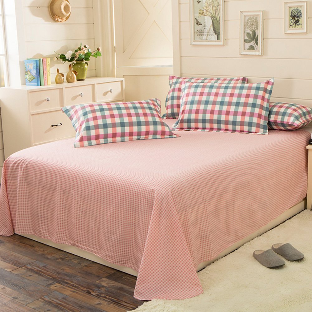 Drap plat en coton 230x230 cm avec imprimé cartoon pour lit deux personnes