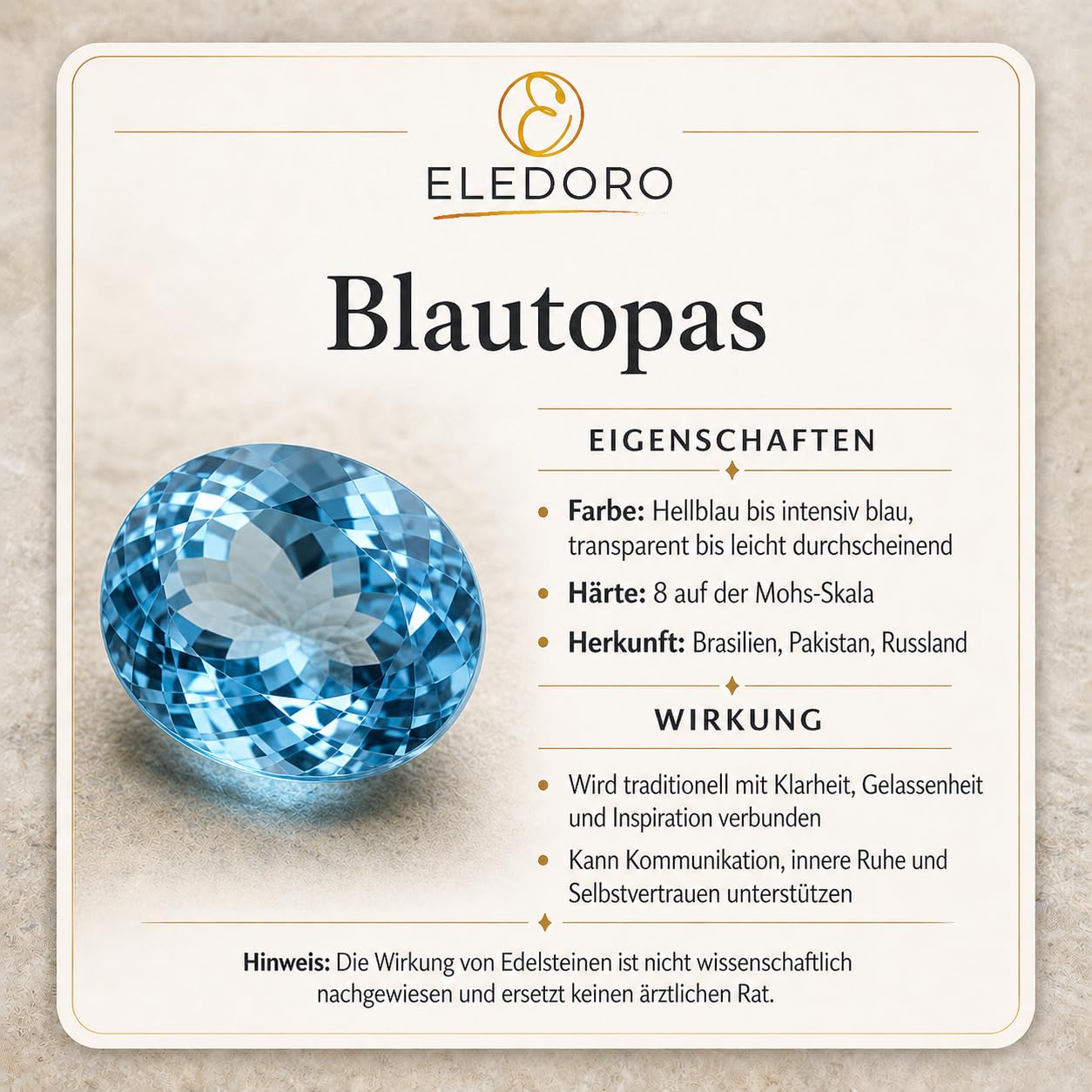 Blautopas Halskette - Collier mit echtem Blautopas, coated, 925 Sterling Silber, Karabiner, 45 cm