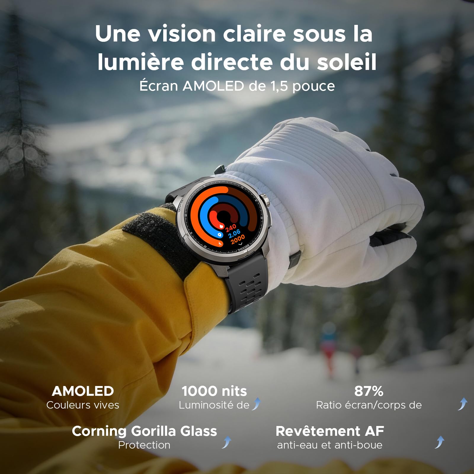 Anymoving M1 Pro Montre Connectée Homme, Écran AMOLED 1,5", GPS Double Bande, 170+ Modes Sportifs, Autonomie 15 Jours, Assistant Vocal IA, Étanche 5ATM, Montre Sport pour l'Extérieur