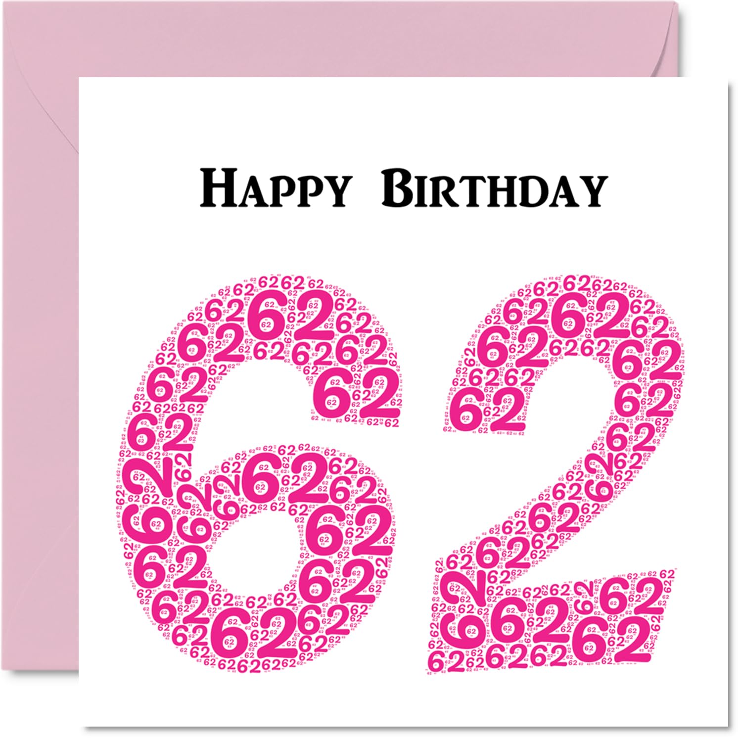 Fun 62nd Birthday Cards for Woman - Shapecloud - Happy Birthday Card for Dad Mum Grandad Nanny Grandma Gran Uncle Auntie Cousin, 145mm Greeting Cards, Fun Card