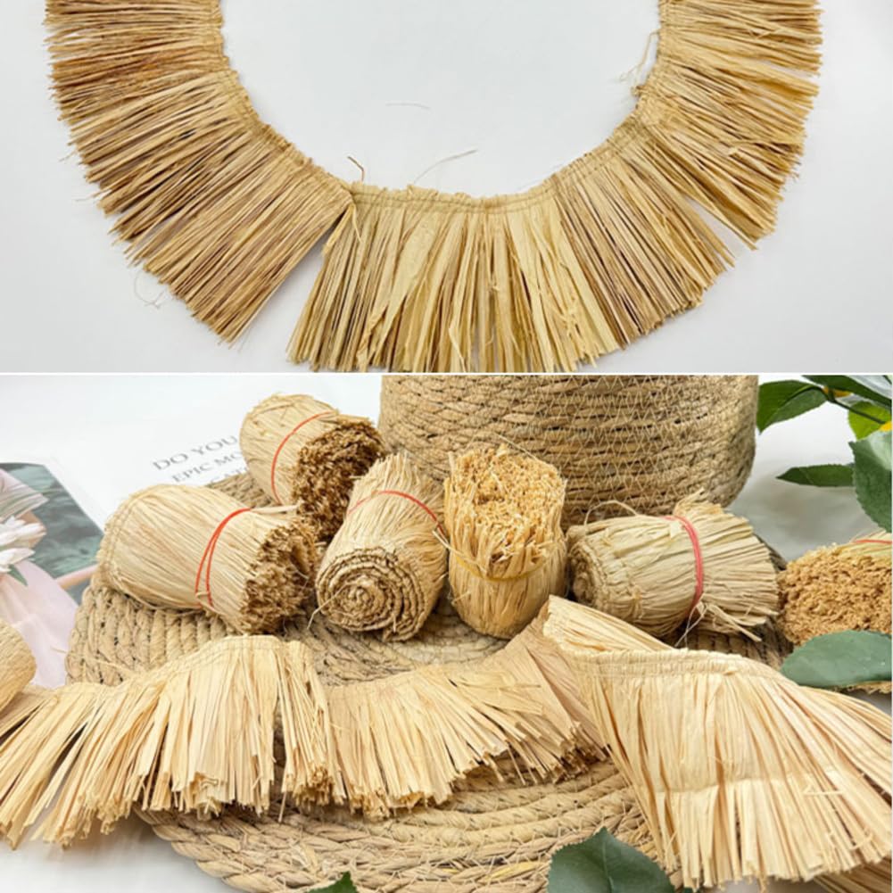 Obszycie z frędzlami 5 cm x 10 m taśma z frędzlami Raffia borte frędzle lamówka lamówka lamówka do majsterkowania borte z frędzlami bordiura z frędzlami wstążka ozdobna taśma dekoracyjna