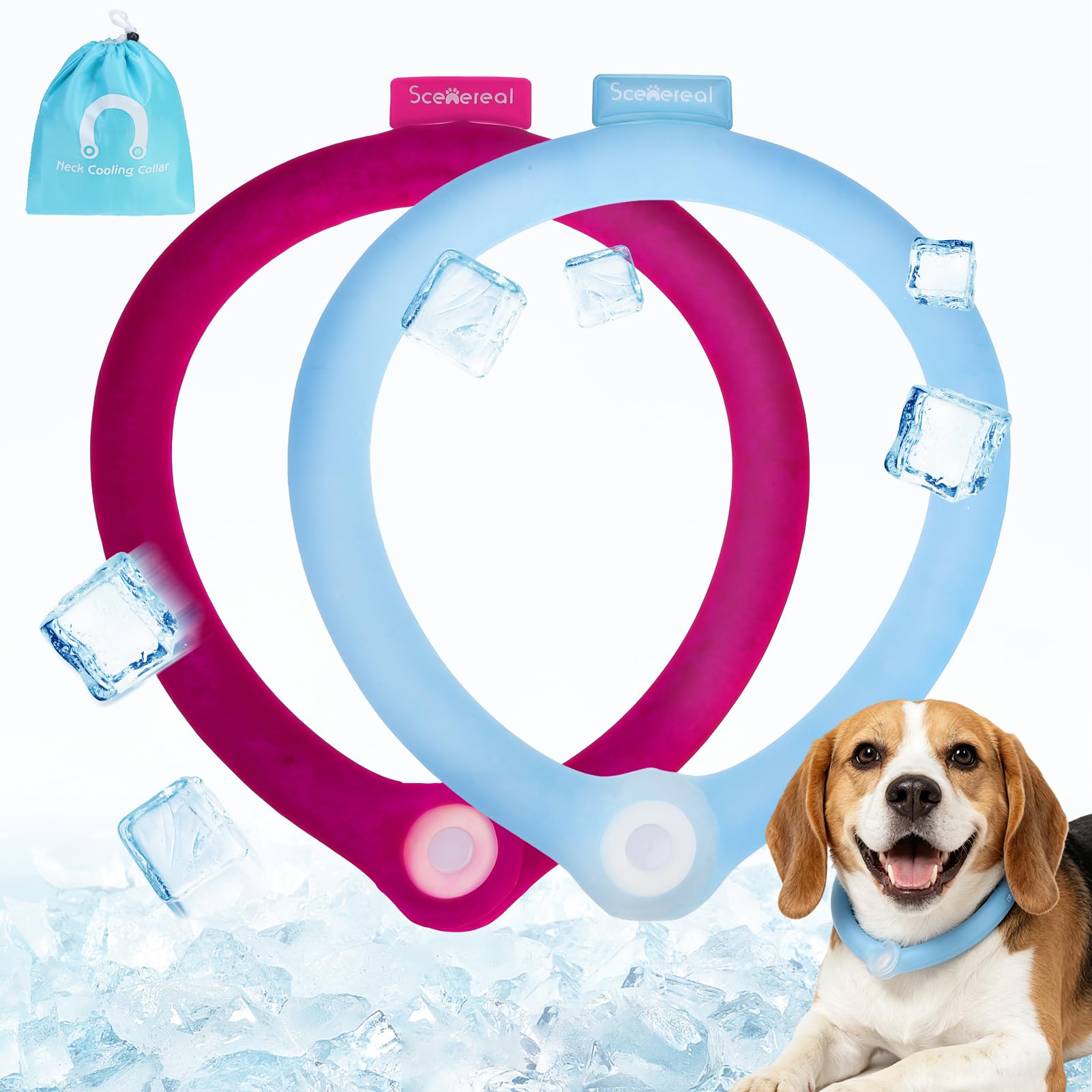 SCENEREAL Dog Cooling Collar 2 Pack
