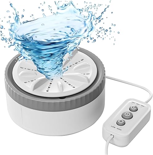 Miniatura 8 de Lavadora portátil, lavadora portátil con alimentación USB, mini turbina de 3 modos, lavadora de viaje para viajes de negocios, hogar, apartamento,