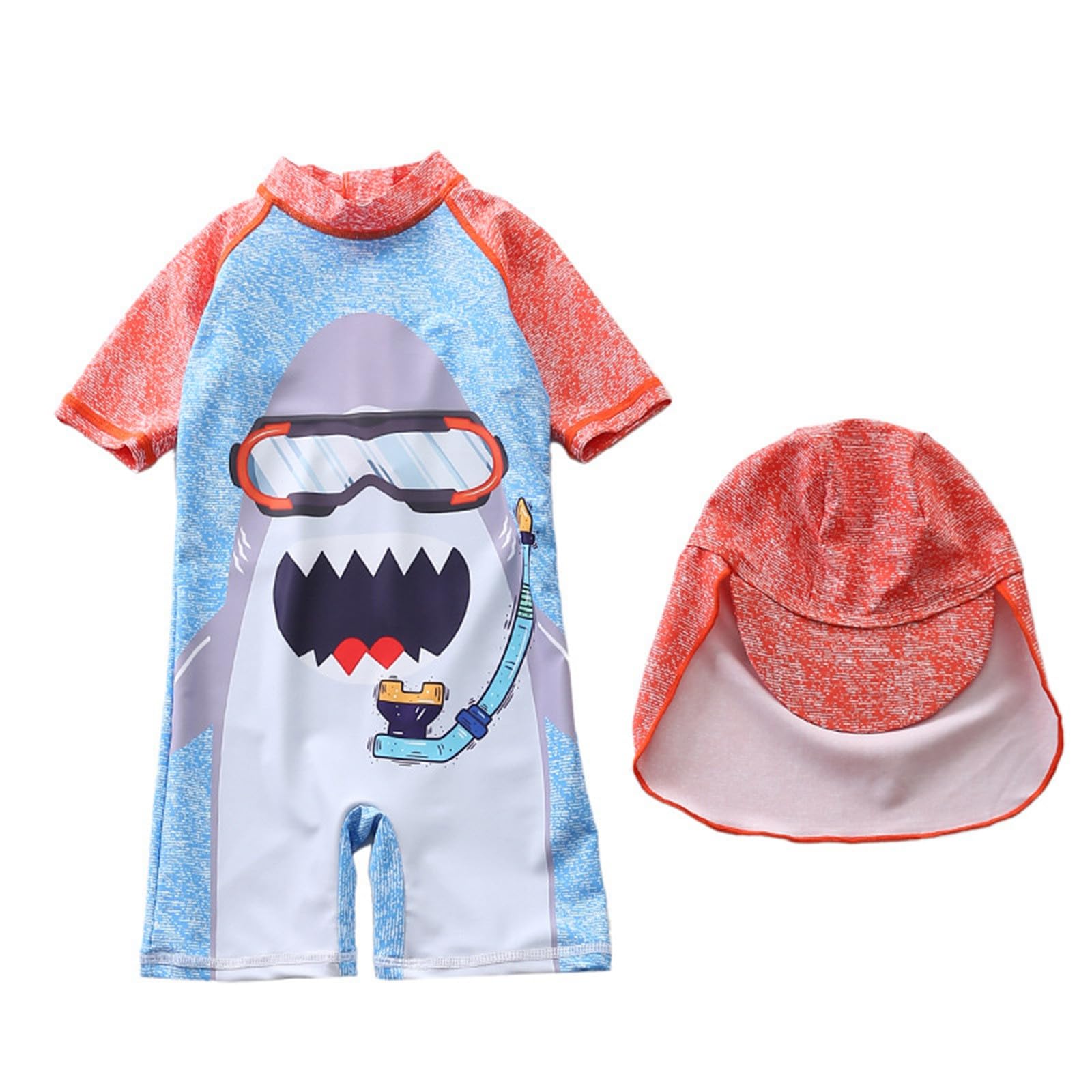Maillot de bain bébé garçon avec bonnet pour protéger la peau du soleil et du sable