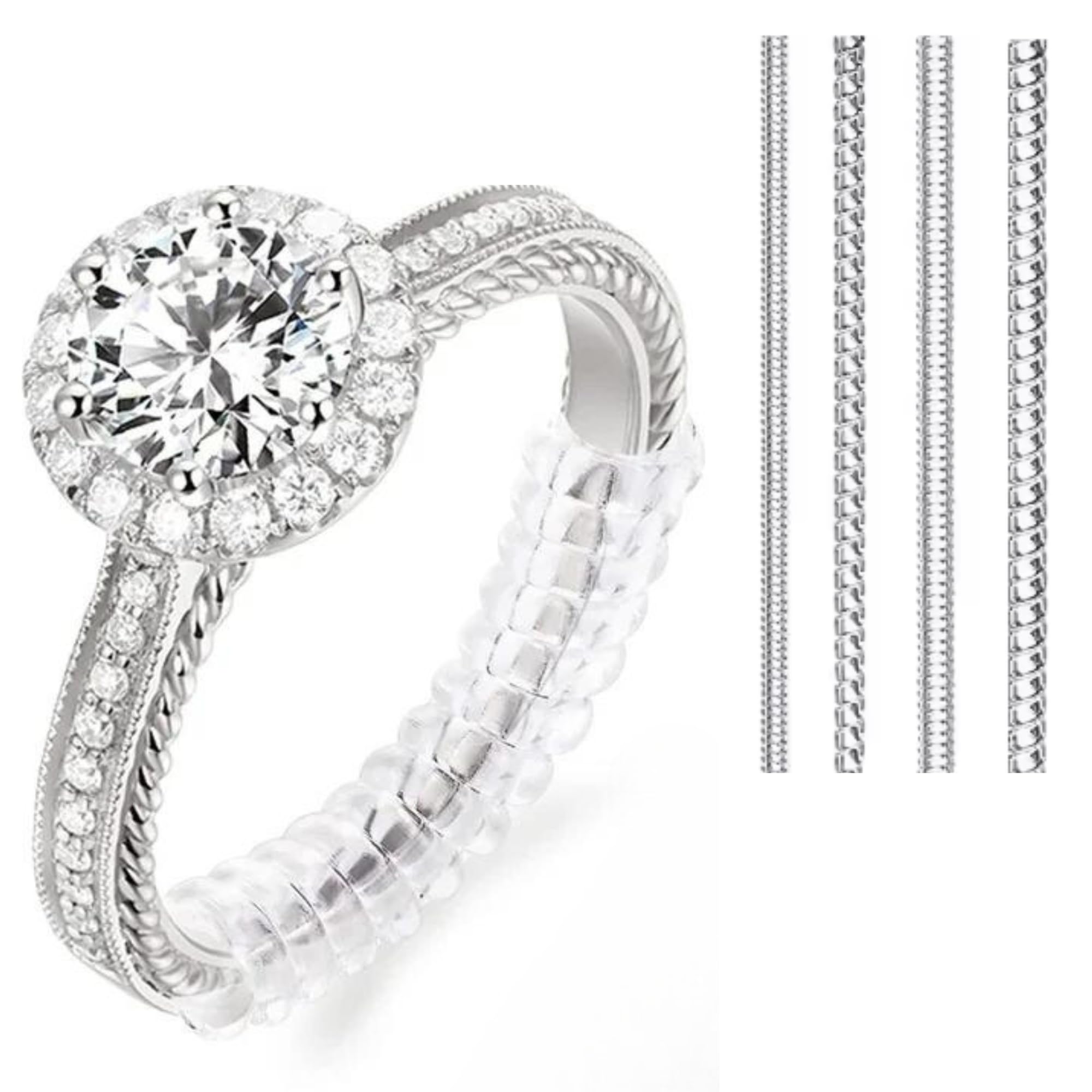 Aurum And AdornRing Adjuster for Loose Rings - Ring Tightener - Invisible Ring Sizer Guards for Women and Men - Fit Almost Any Band Width