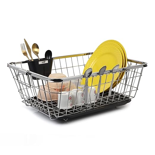 Homesware Stainless Steel Dish Drainer Basket for Kitchen Utensils/Dish
