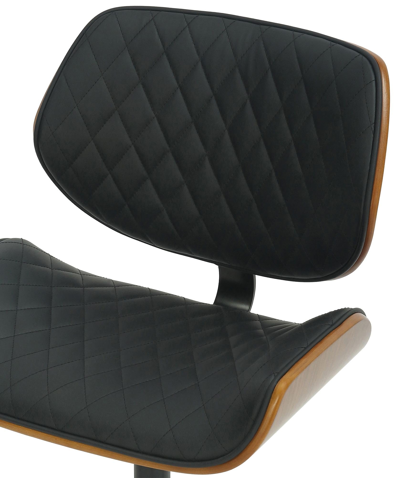 Sedia Da Ufficio Harvest In Ecopelle E Legno - Regolabile In Altezza, Con Ruote, Per Casa E Ufficio, Colore Noce/Nero - copertina