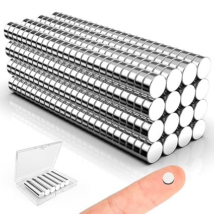 400 Pack Magnets, Caturledas 5x2mm Small Round Magnetic Rare Earth Neodymium Refrigerator Magnet for Home Kitchen Office School Crafts 3D Printing Industrial Scientific Purpose, Silver