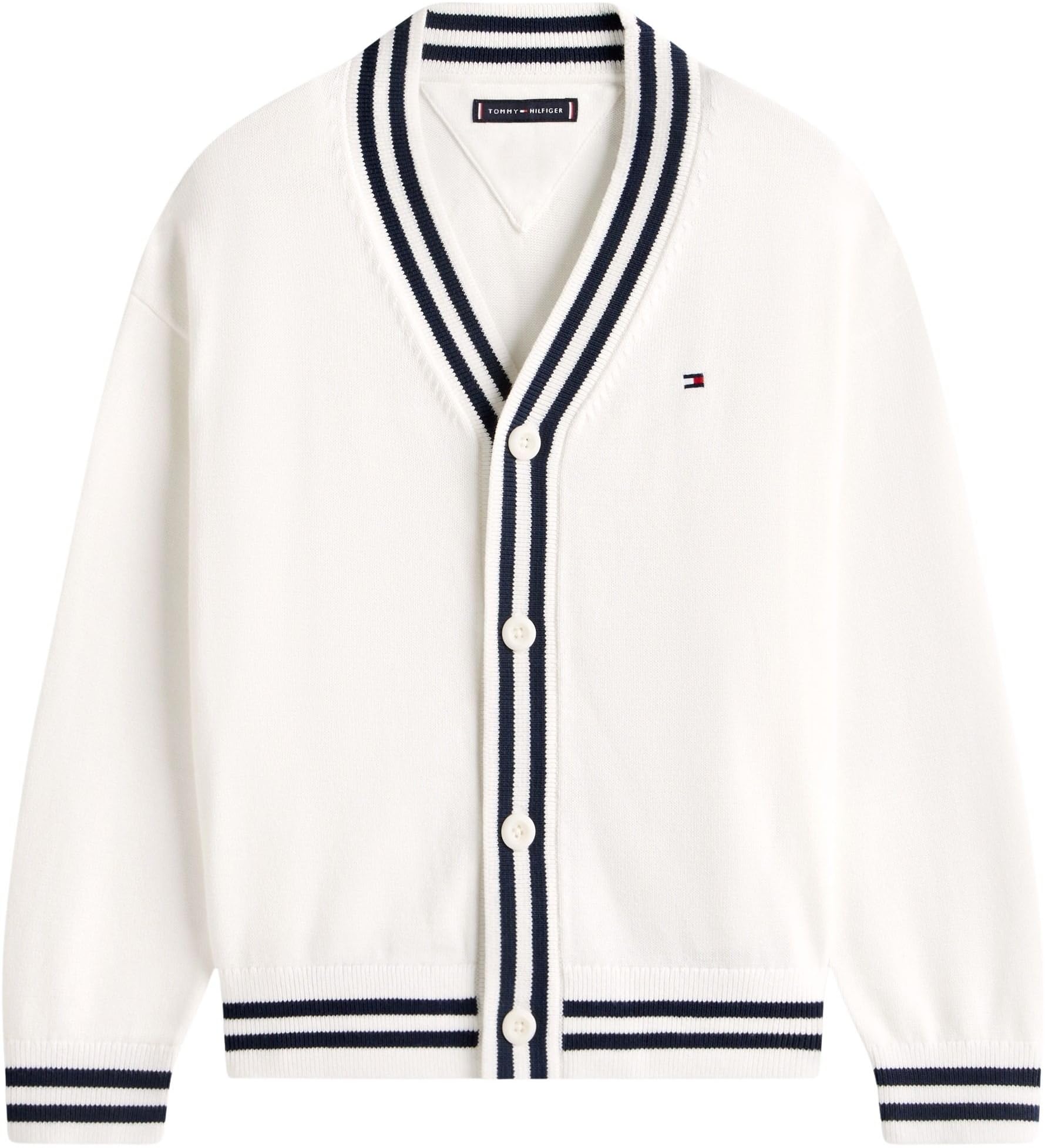 Tommy Hilfiger Varsity Rib V-Neck Cardigan Kb0kb10427 Maglioni Bambini e Ragazzi (Pacco da 1)