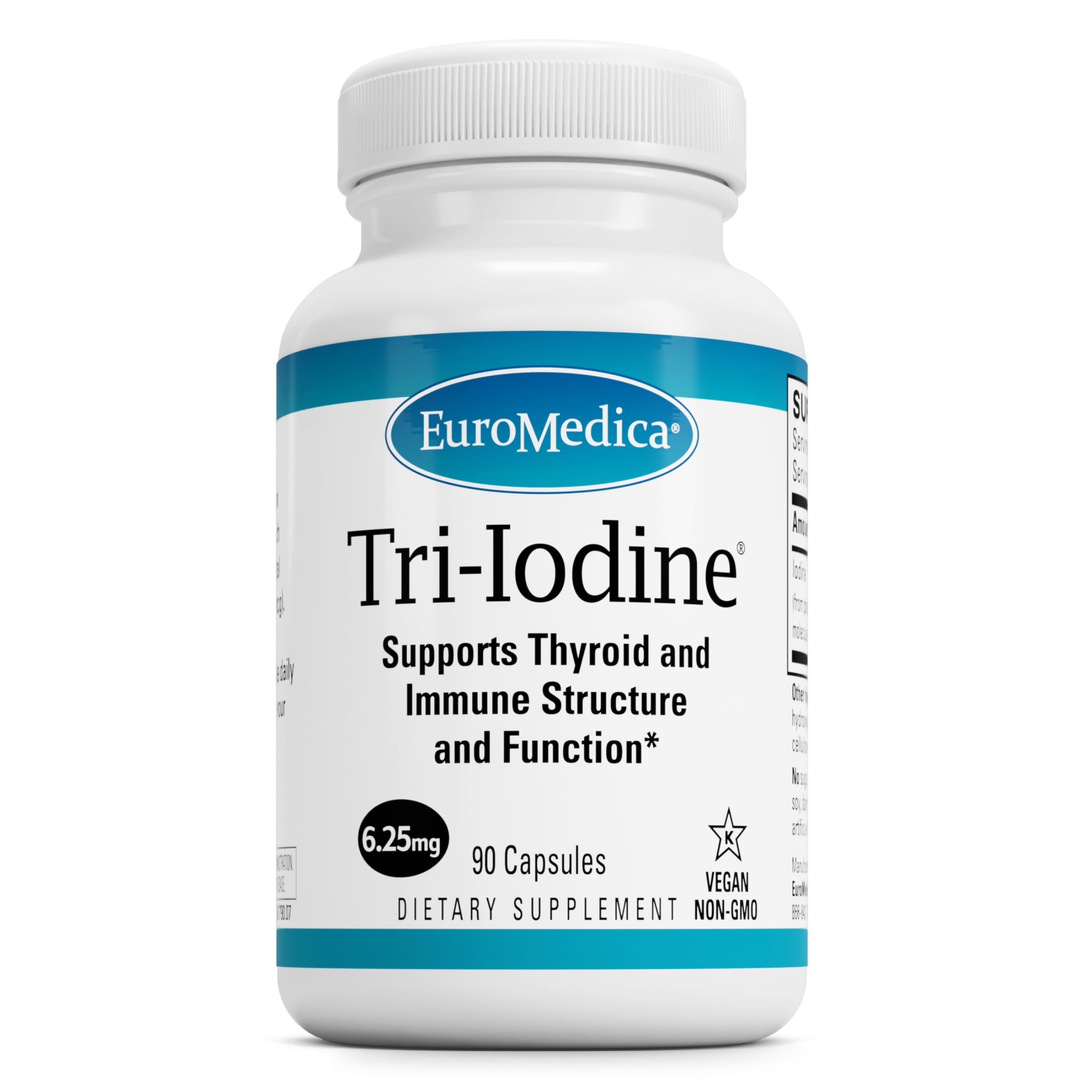 EuroMedica Tri-Iodine - Thyroid Health & Hormone Balance - 90 Count