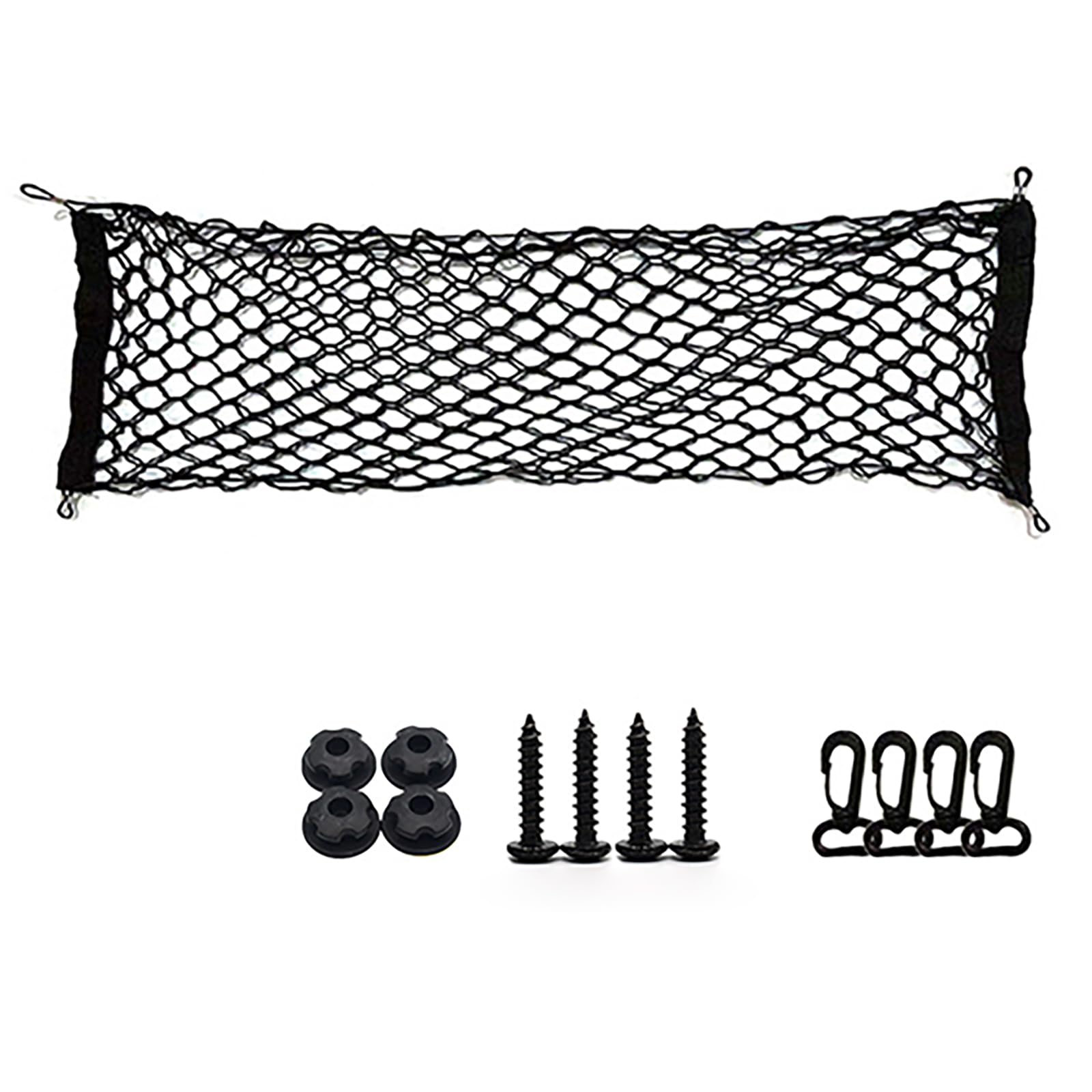 IKRONIXA Car Boot Cargo Net for Renault Twingo 1992-2022 2023 2024 2025 C06 C10, Elastic Storage Organiser Mesh, Heavy Duty Stretchy Luggage Netting, Thickened Grid with Fixing Hooks and Screws