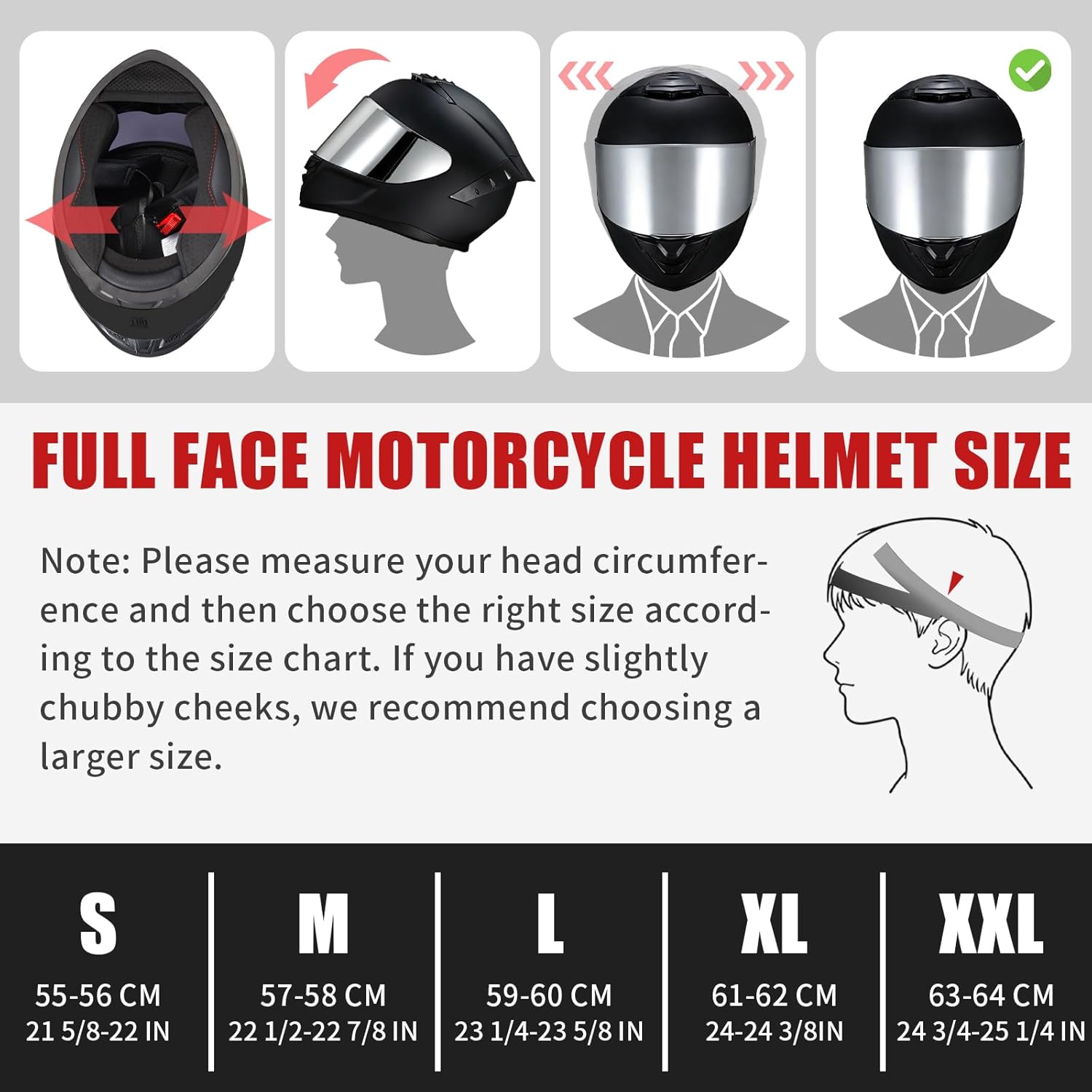 Full Face Motorcycle Helmet,Helmets for Adults Motorcycle, MG611 Motorbike Racing Street Bike Helmets with Black Visor for Men Women,DOT Approved (Matte Black-Sliver+ Mask, M)