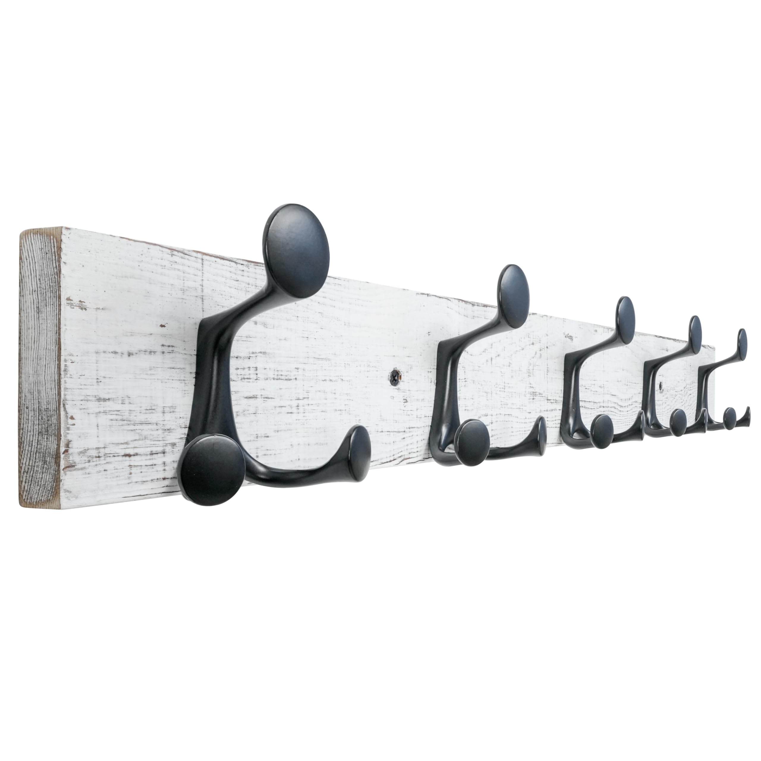 SKOLOO 30-Inch Wood Coat Rack Wall Mount with 5 Triple Hooks