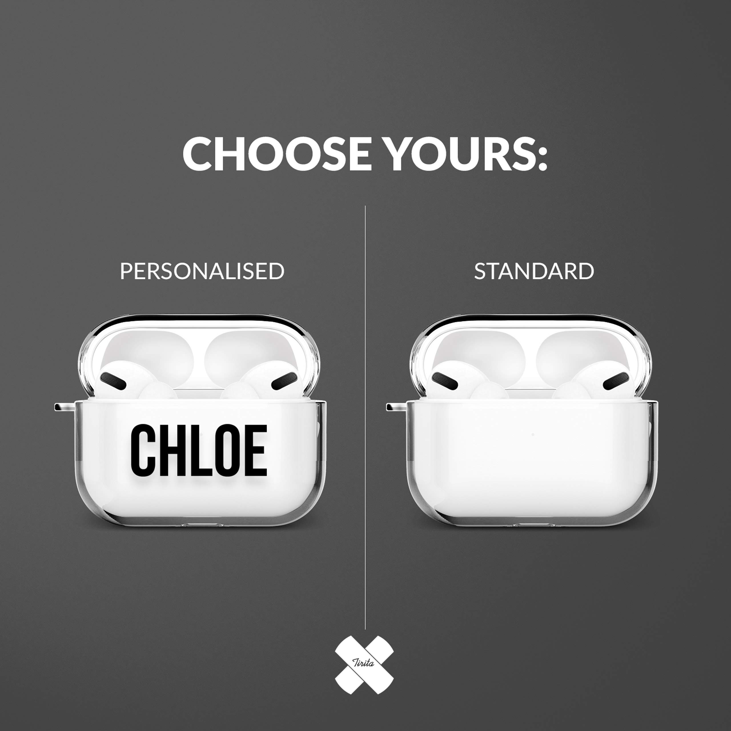Tirita Personalised Custom Case Compatible with Apple AirPods 4th gen, Support Wireless Charging, with Carabiner, Front LED Visible [14- Golden Bee] — view 41