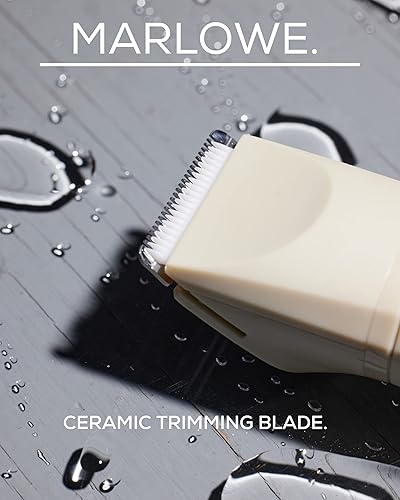 Miniatura 9 de Marlowe. No.145 - Recortadora de pelo corporal para hombres, arena del desierto, peluquero personal ligero e impermeable y cuchillas de repuesto de