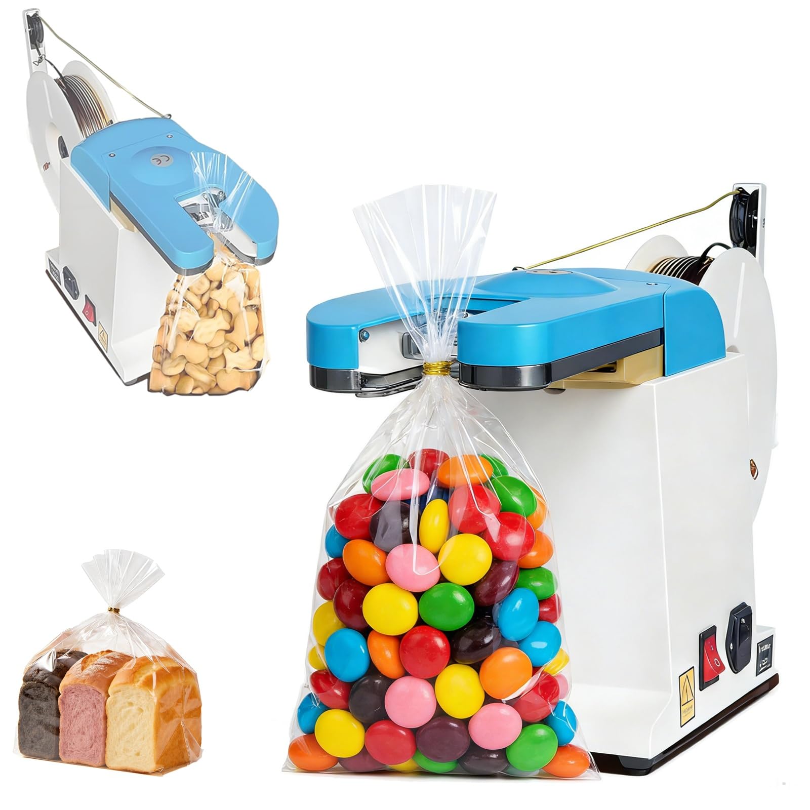 Macchina automatica di chiusura per sacchetti per imballaggi alimentari, efficiente sigillatrice Twist Tie con diametro del filo regolabile, ideale per supermercati e panetterie