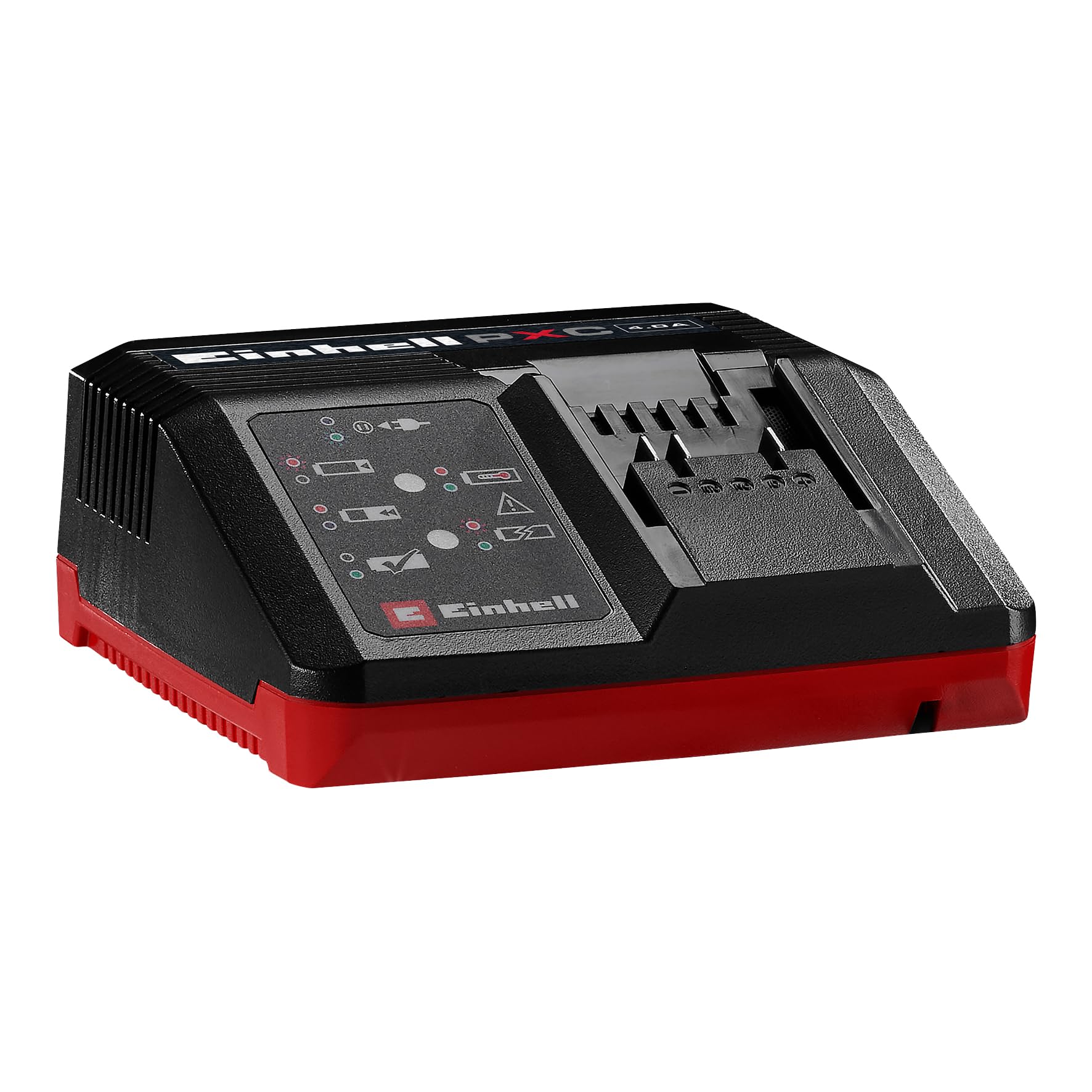 Einhell Original Cargador Power X-Fastcharger 4A Power X-Change (Iones de Li, 18V, Tiempos de Carga Cortos, superv. Permanente de batería y gestión de Carga Inteligente, indicador LED de 6 Estados)