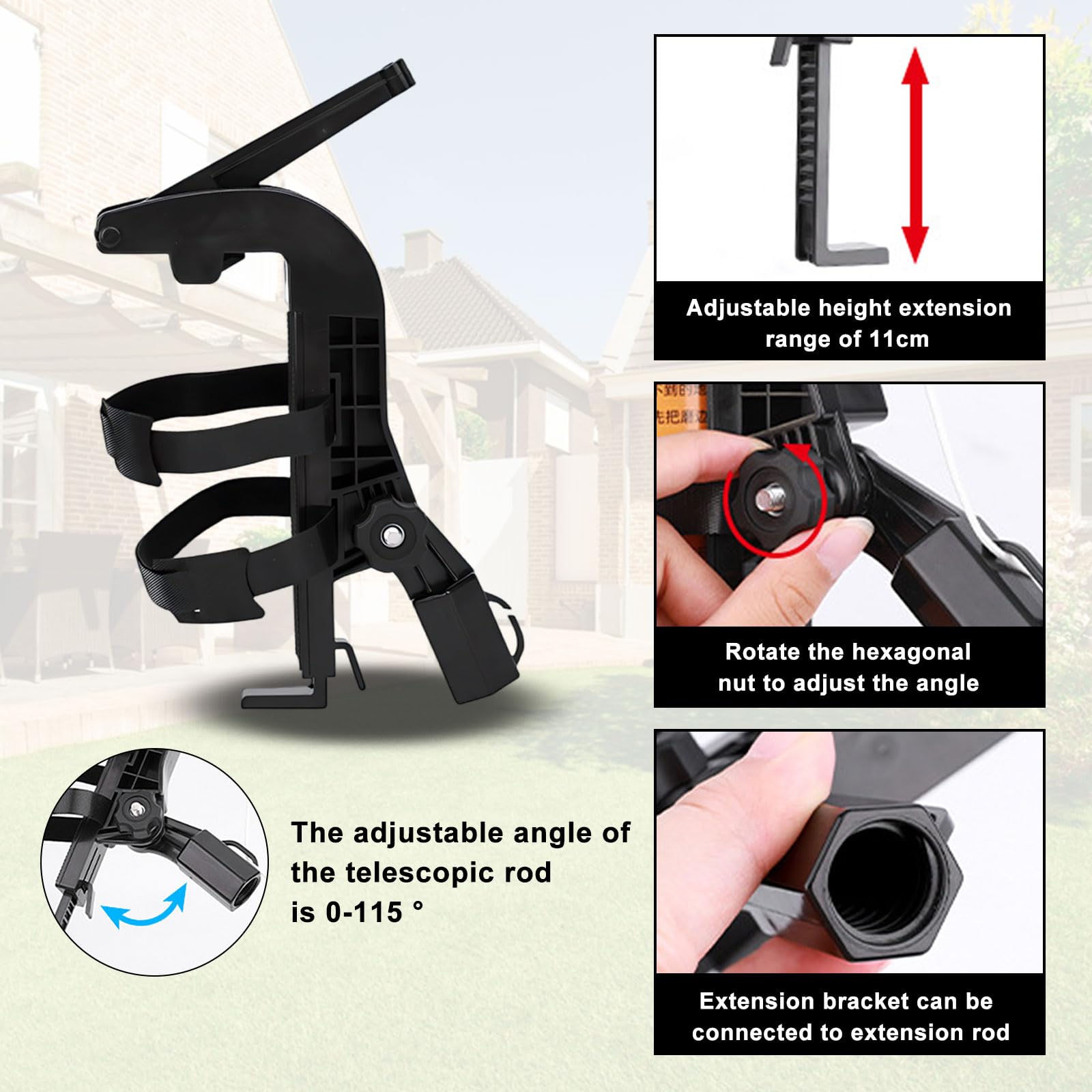 Sprühdosen Verlängerungsstangen Adapter| SprüHdosen VerläNgerung Mit Teleskopstange Thread 3/4", Einstellbarer Winkel SprüHstange FüR Wespenschaum/Wespenspray Spray, Spritzlackierung (1,6m)