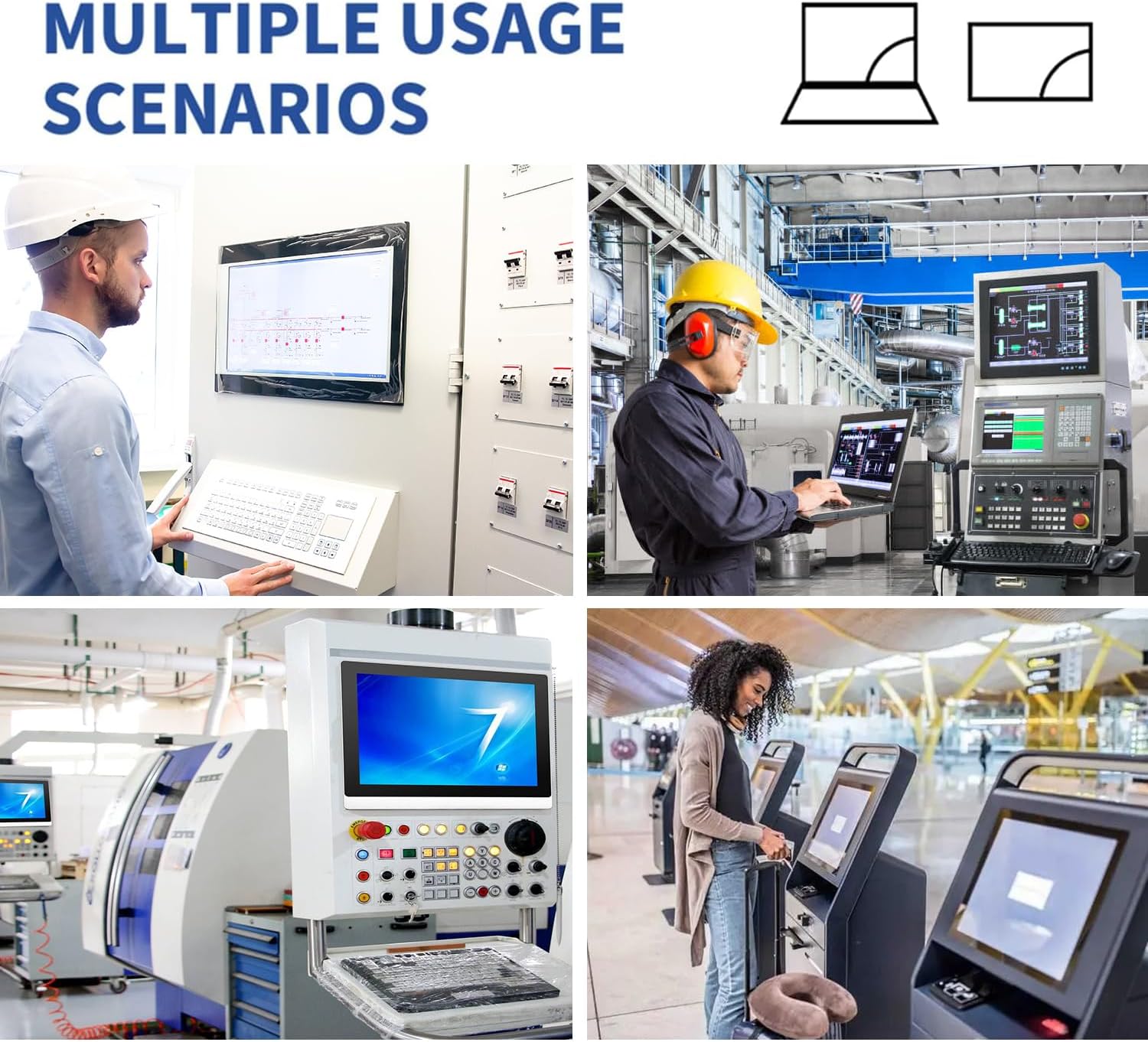 21.5-Inch Industrial Embedded Panel PC, Ratio 16:9 Multi-Touchscreen-Monitor,Industrial Touch Screen Panel Computer,WiFi & Built-in Speakers,IP65 Front,Win 11 I7 RAM 8G+512G SSD